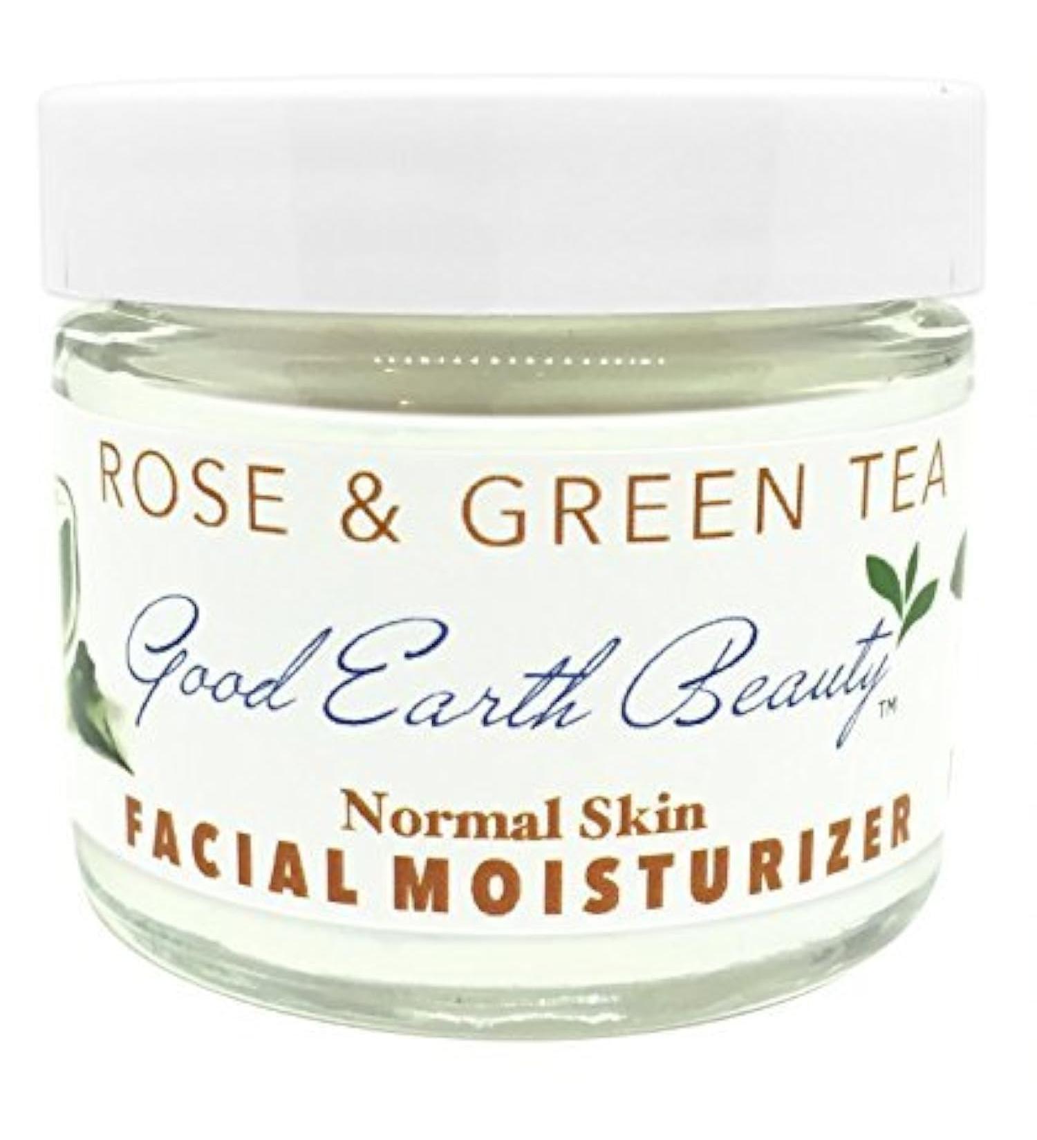 Natural Facial Moisturizer - Rose & Green Tea - for Normal Skin - 2.3 Ounce