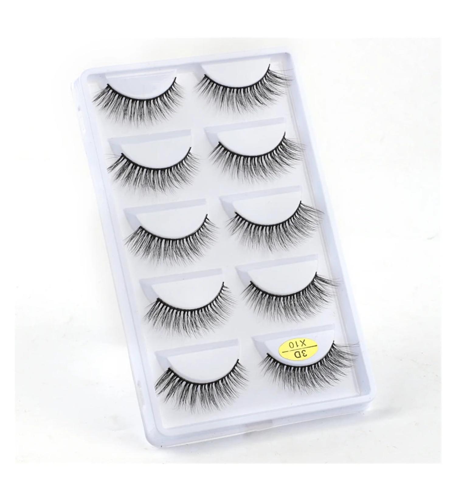 UAMOU 10/50/100 Boxes Mink Eyelashes Fluffy 3D Mink Lashes Makeup Natural Long Volume False Eyelashes Bulk Faux Cils Custom Cheerfully (Color : 5 Pairs X10 Size : 10 Boxes) - Buy Online on GoSupps.com