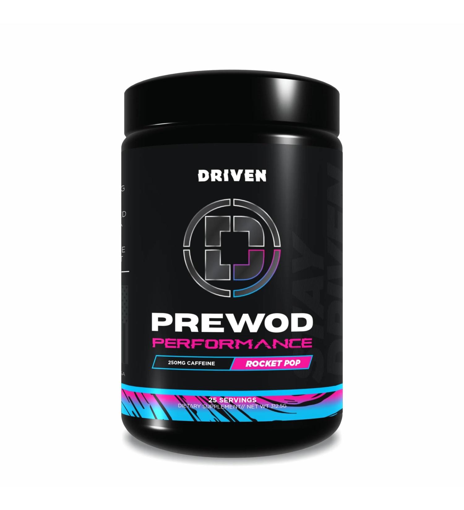 Driven PREWOD Energy Drink Powder 25 Servings - Pre-Workout Supplement wit- Boosts Energy Focus Strength & Endurance for High-Intensity Training (Performace Rocket Pop) Rocket Pop 10.9 Ounce (Pack of 1) - Buy Online on GoSupps.com