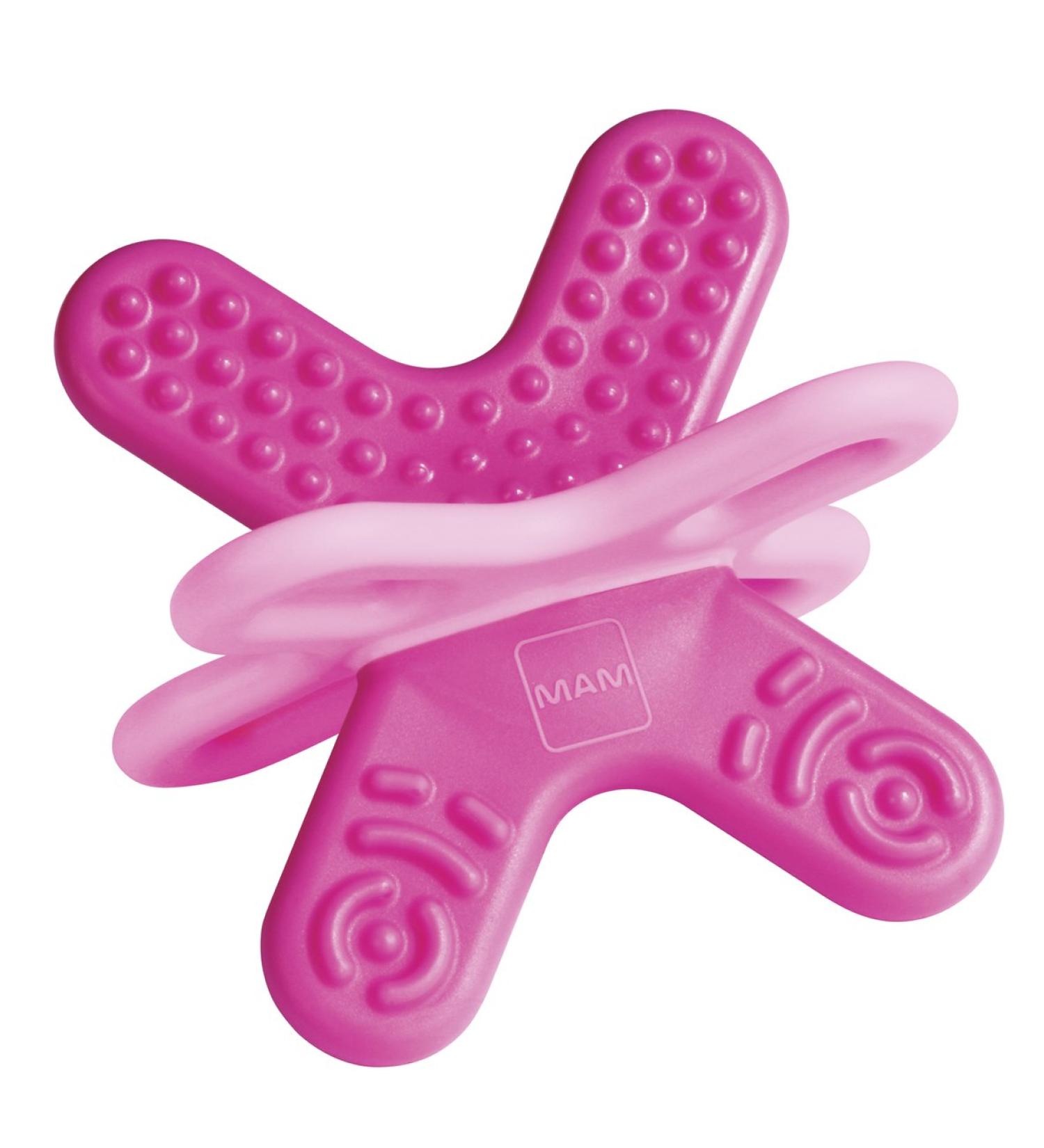 Buy Mam Bite & Relax Phase 2 Mini Bite Ring - 3D Toothing Aid for Babies 4+ Months - Lightweight Pink Teething Toy - Buy Online on GoSupps.com