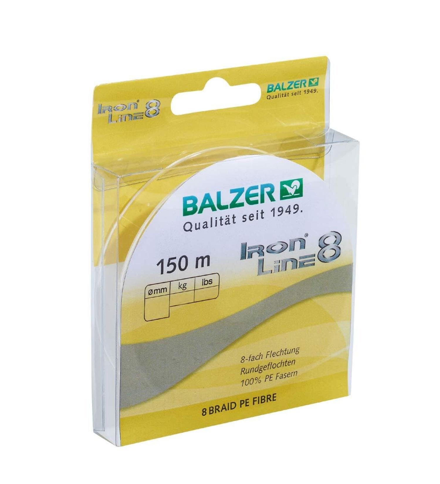 Balzer Iron Line 8 150 m spool braided line yellow 0.16 mm/11.6 kg