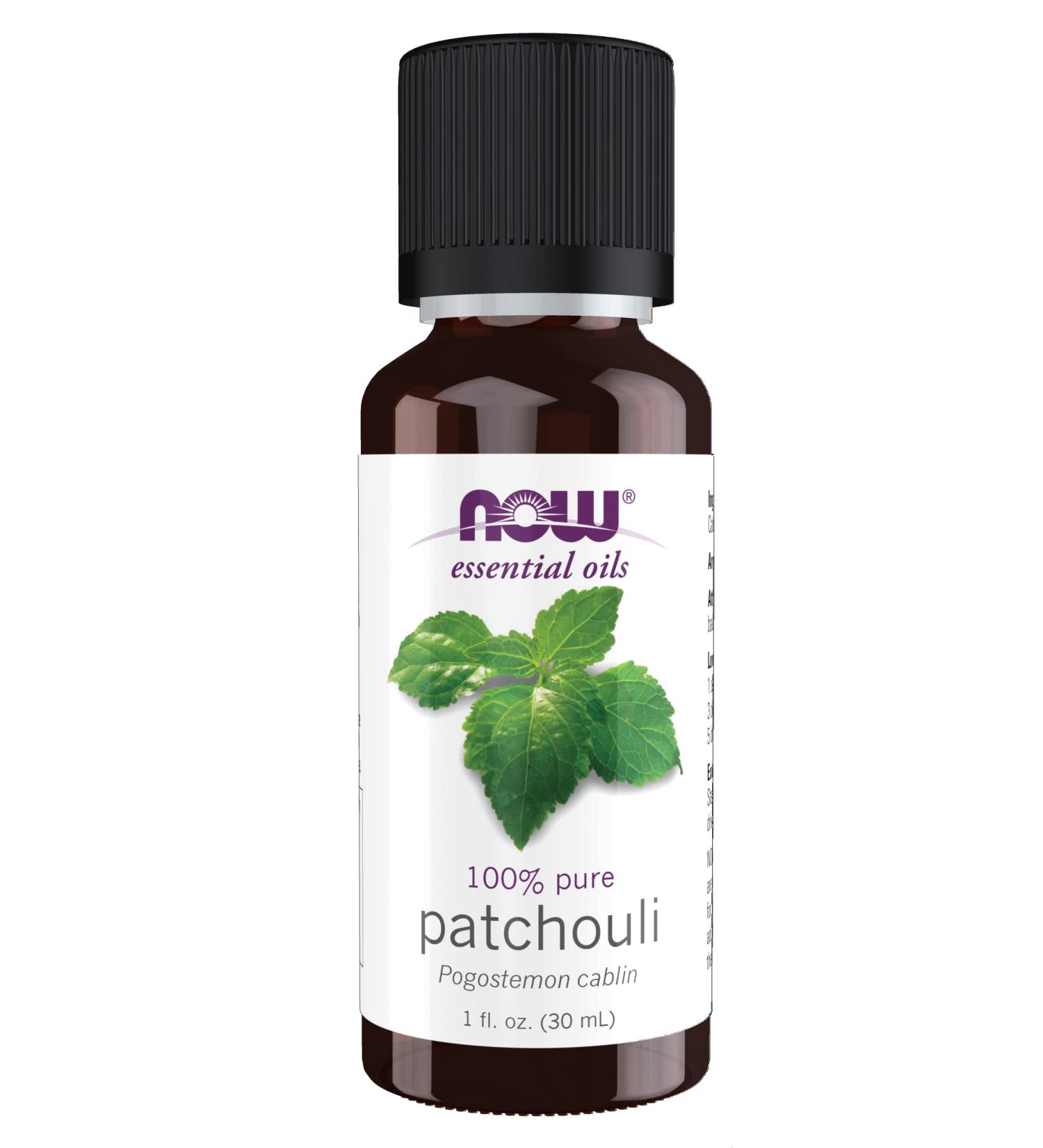 NOW Patchouli Essential Oil 1-Ounce - Earthy Aromatherapy Scent, 100% Pure, Vegan, Child Resistant Cap - Steam Distilled, Standard Packaging - Buy Online on GoSupps.com