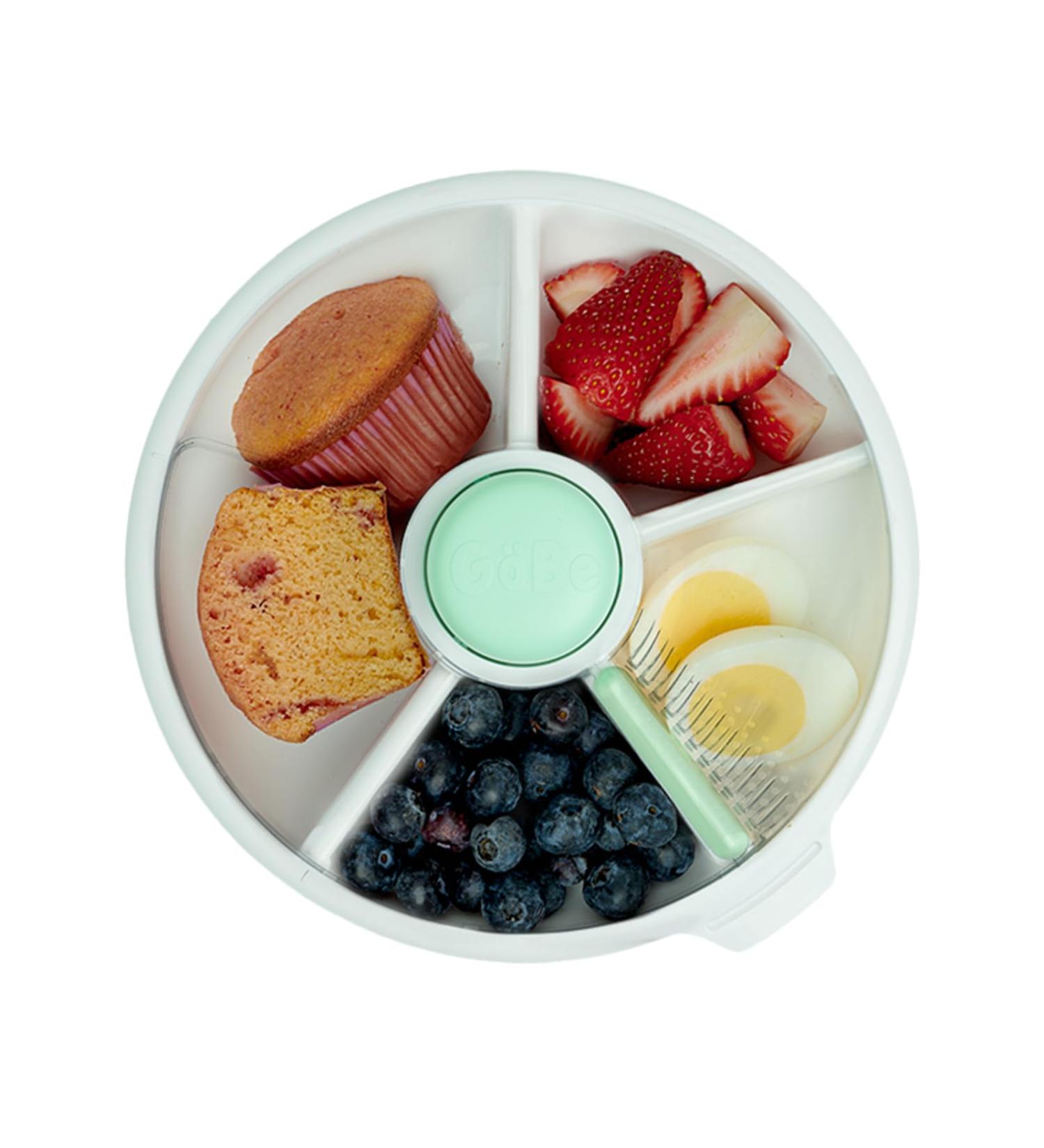 GoBe Kids Large Snack Spinner Bundle - Mint Green | Reusable 4 Compartment Snack Container with Hand Strap, Sticker Sheet | BPA/PVC Free, Dishwasher Safe | No Spill Leakproof Design - Buy Online on GoSupps.com