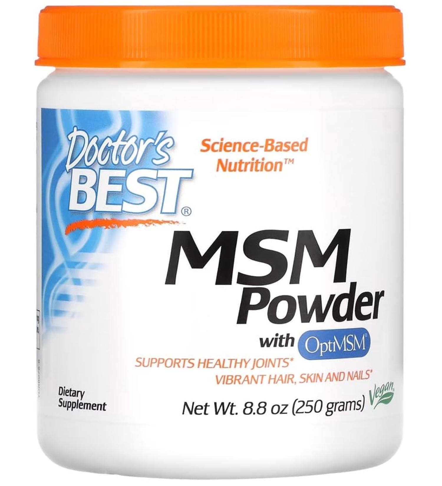 DoctorsBEST Doctors Best MSM with OptiMSM powder High Purity Sulfur Compound for Joint and Skin Health 250 g - Buy Online on GoSupps.com