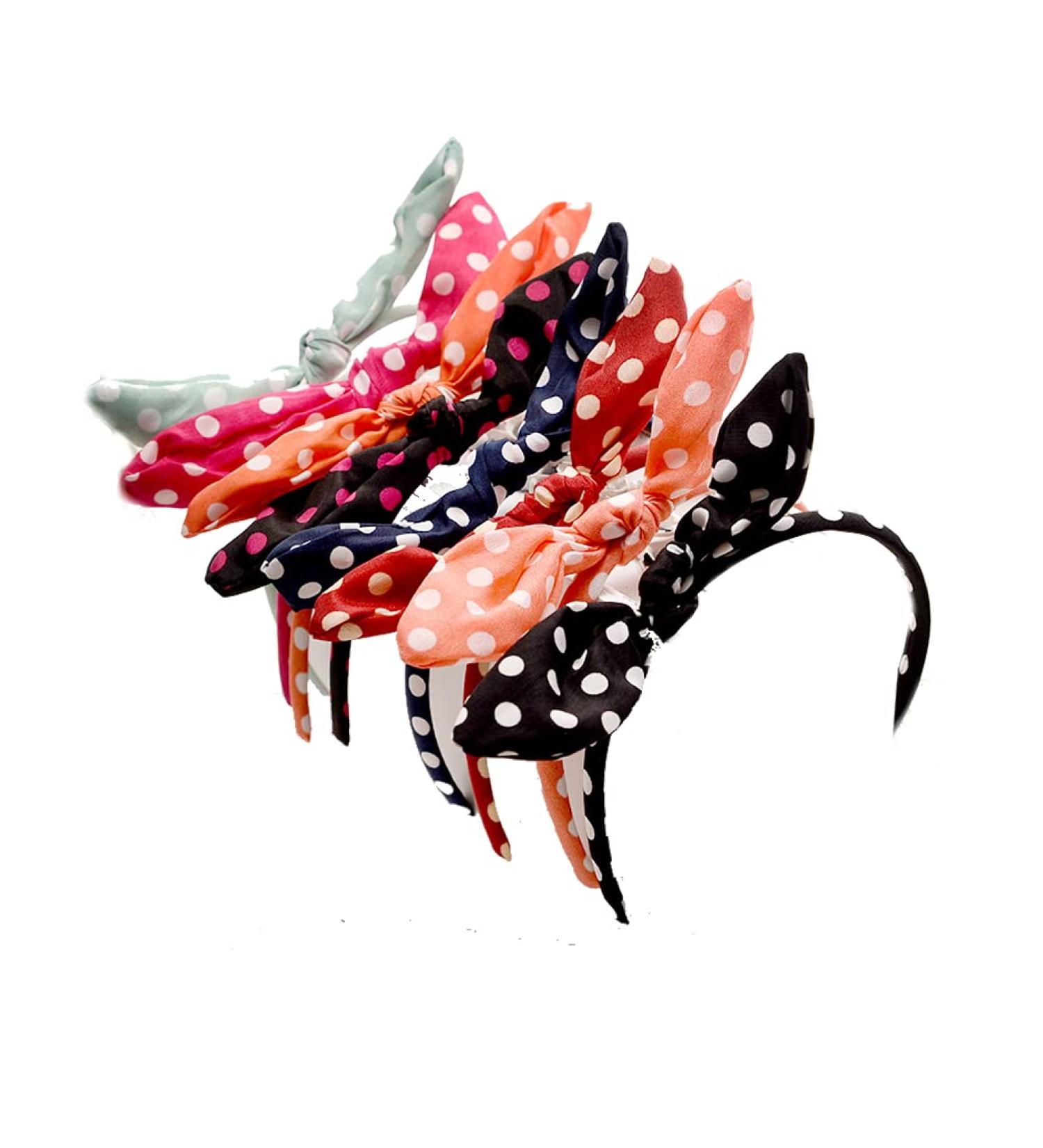 Dusenly 6 Pieces Fashion Women's Bow Knot Hairband Headband Polka Dot Headbands Hair Band Hoop Sweet Girls Headwear Band Accessories - Buy Online on GoSupps.com
