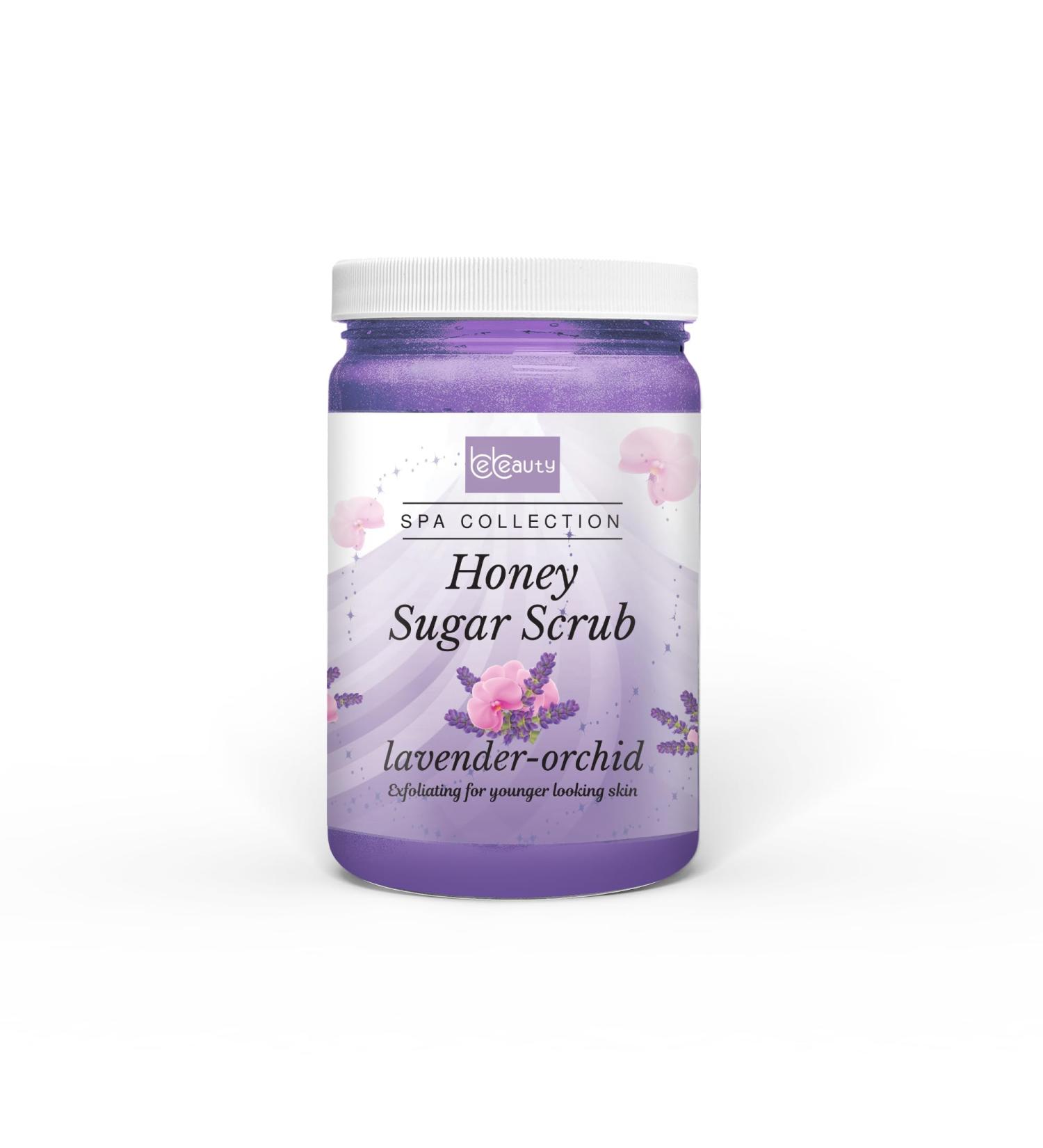 Lavender Orchid Exfoliating Sugar Body Scrub with Honey Nourishing & Smoothing Formula by BeBeauty