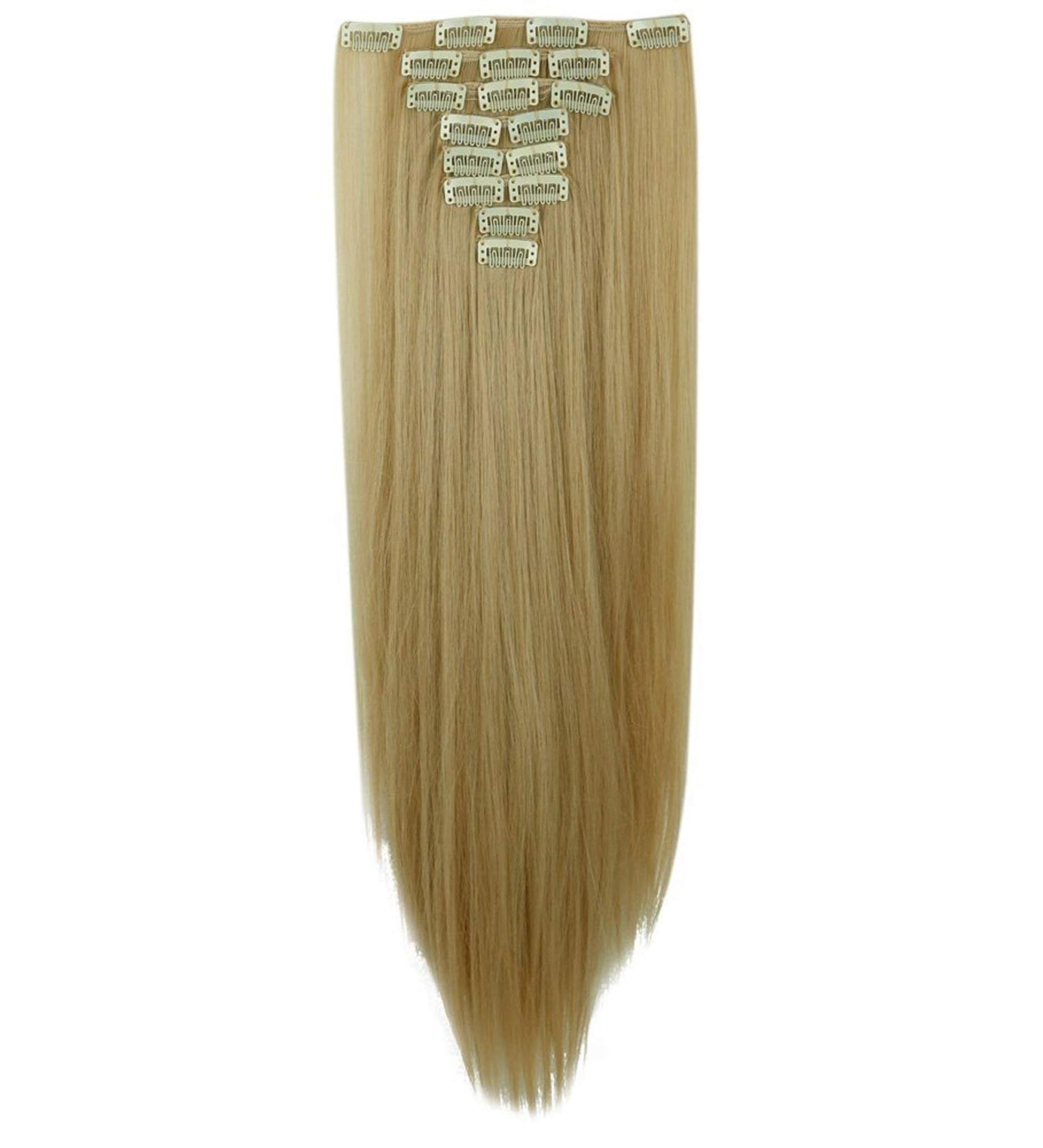 S-noilite 23 Dark Blonde Mix Bleach Blonde Clip In Hair Extensions - 8pcs Full Head Set | Sexy Lady Fashion Choice in 60 Colors - Buy Online on GoSupps.com