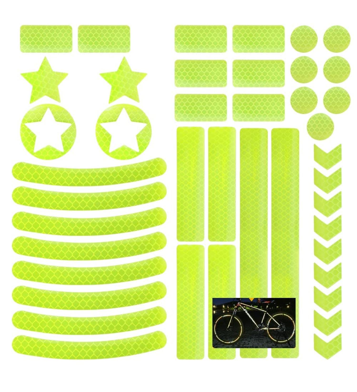 Shop Hillylolly Reflector Stickers - 42 Reflective Bicycle & Clothing Stickers Self-Adhesive Light Yellow Safety Stickers - Buy Online on GoSupps.com