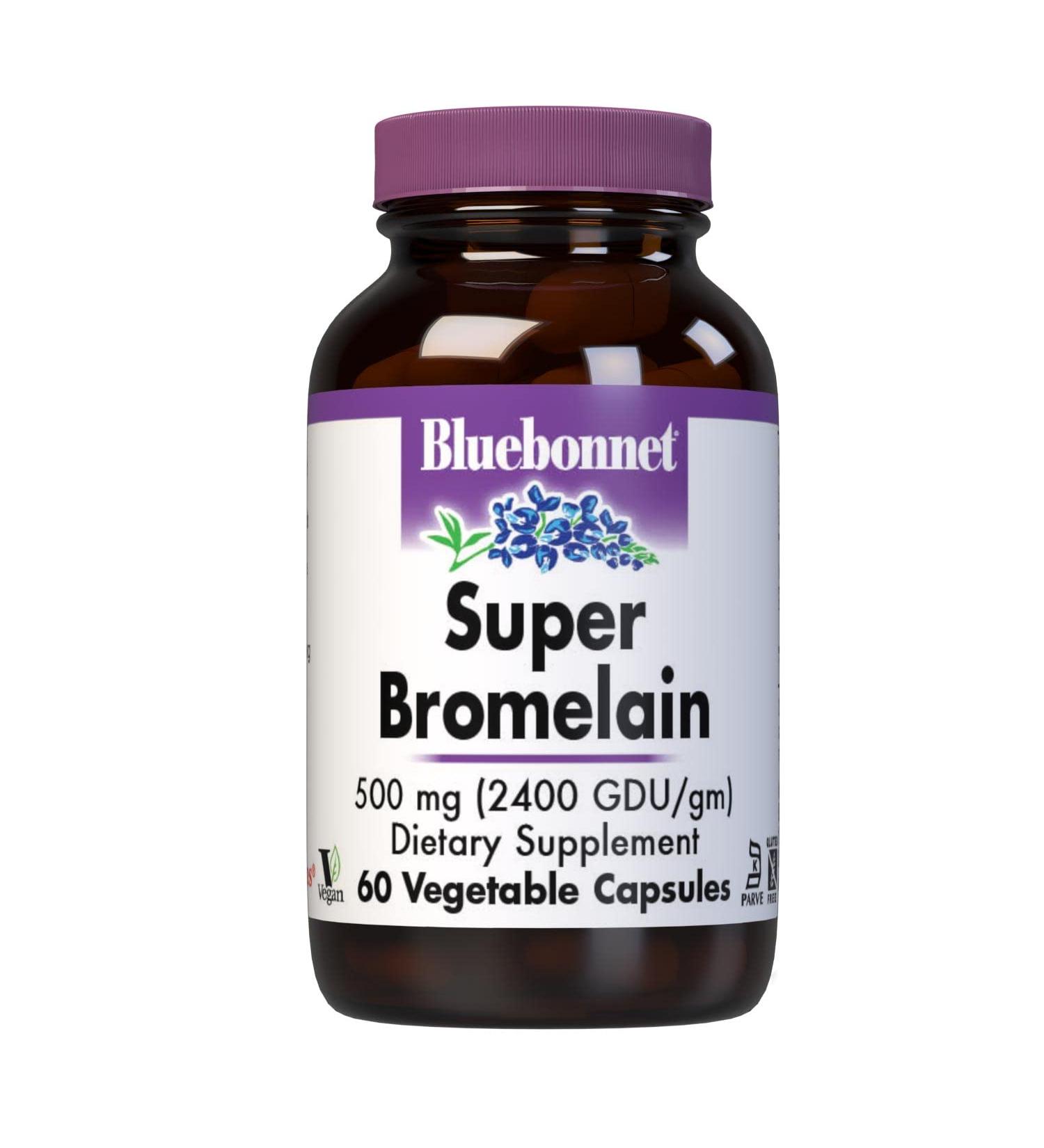 BlueBonnet Super Bromelain 500mg Vegetarian Capsules - 60 Count - Buy Online on GoSupps.com