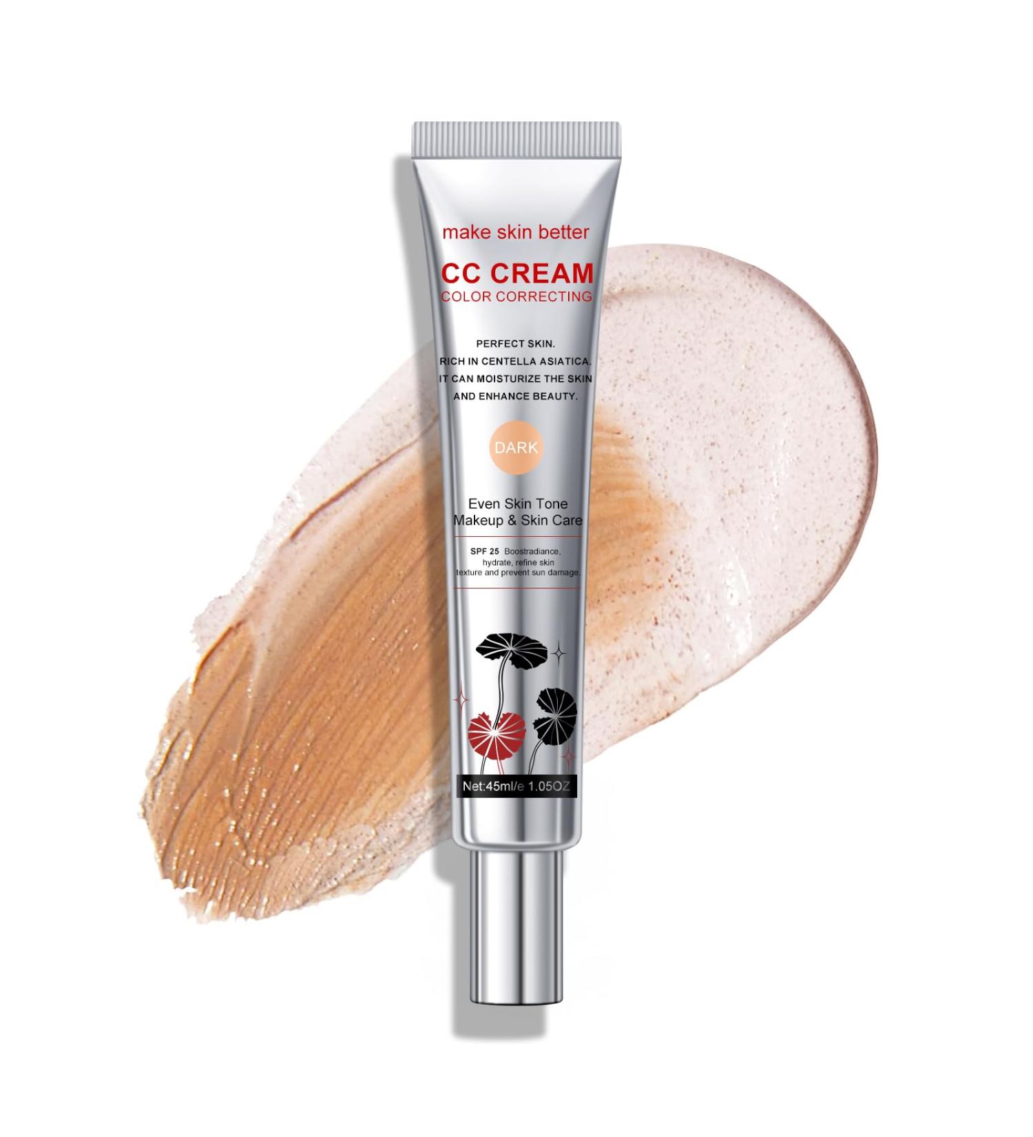 KYDA Color Correcting CC Cream Dark Full Coverage Foundation With SPF 25 Hydrating Multitasking Face Concealer Buildable Natural Looking Even Skin Tone Makeup and Skin Care 45.00 ml (Pack of 1) A - Buy Online on GoSupps.com