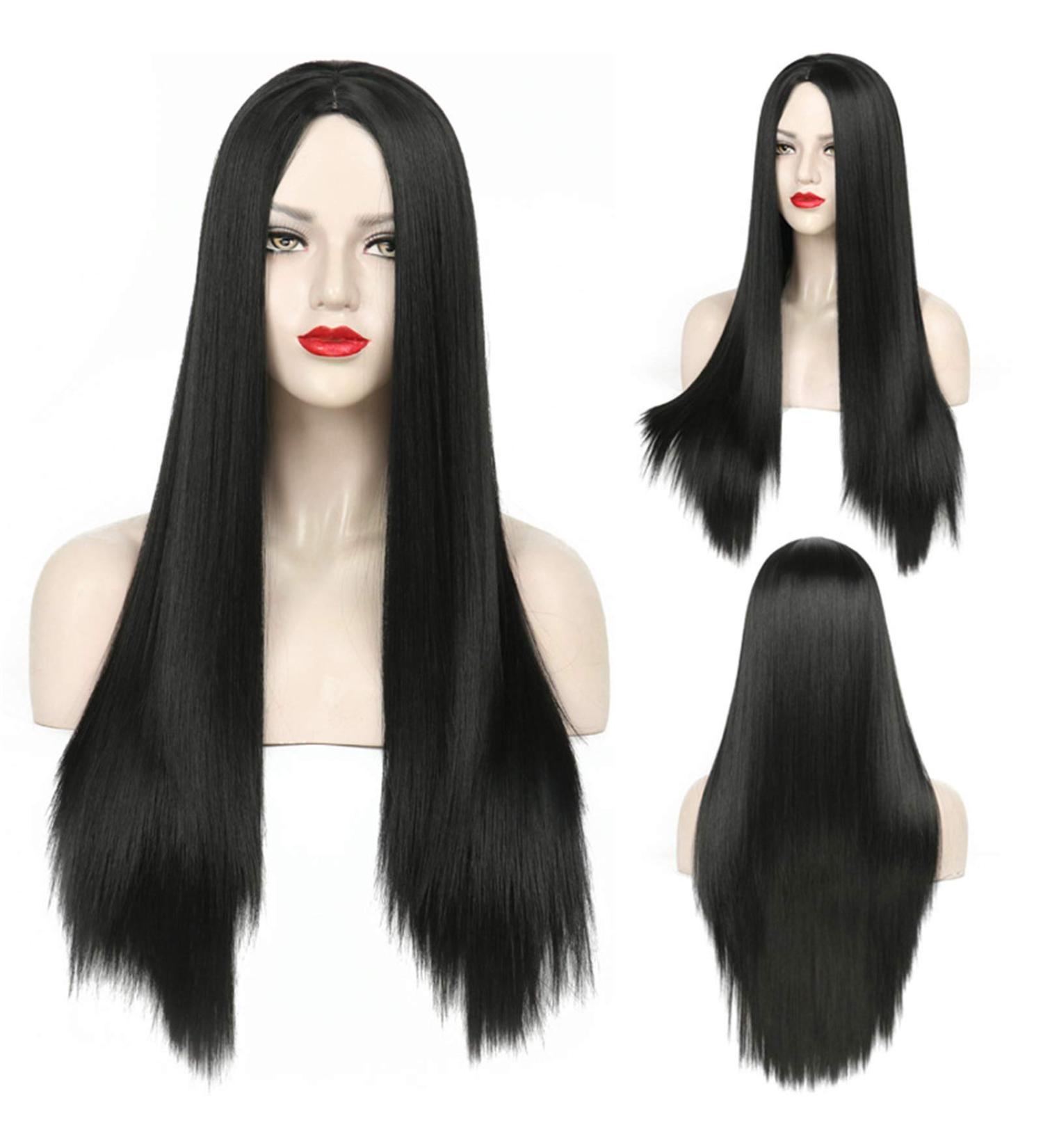 Sawekin Black Long Straight Halloween Wig - Perfect Cosplay Wig for Costume Parties & Carnivals - Buy Online on GoSupps.com