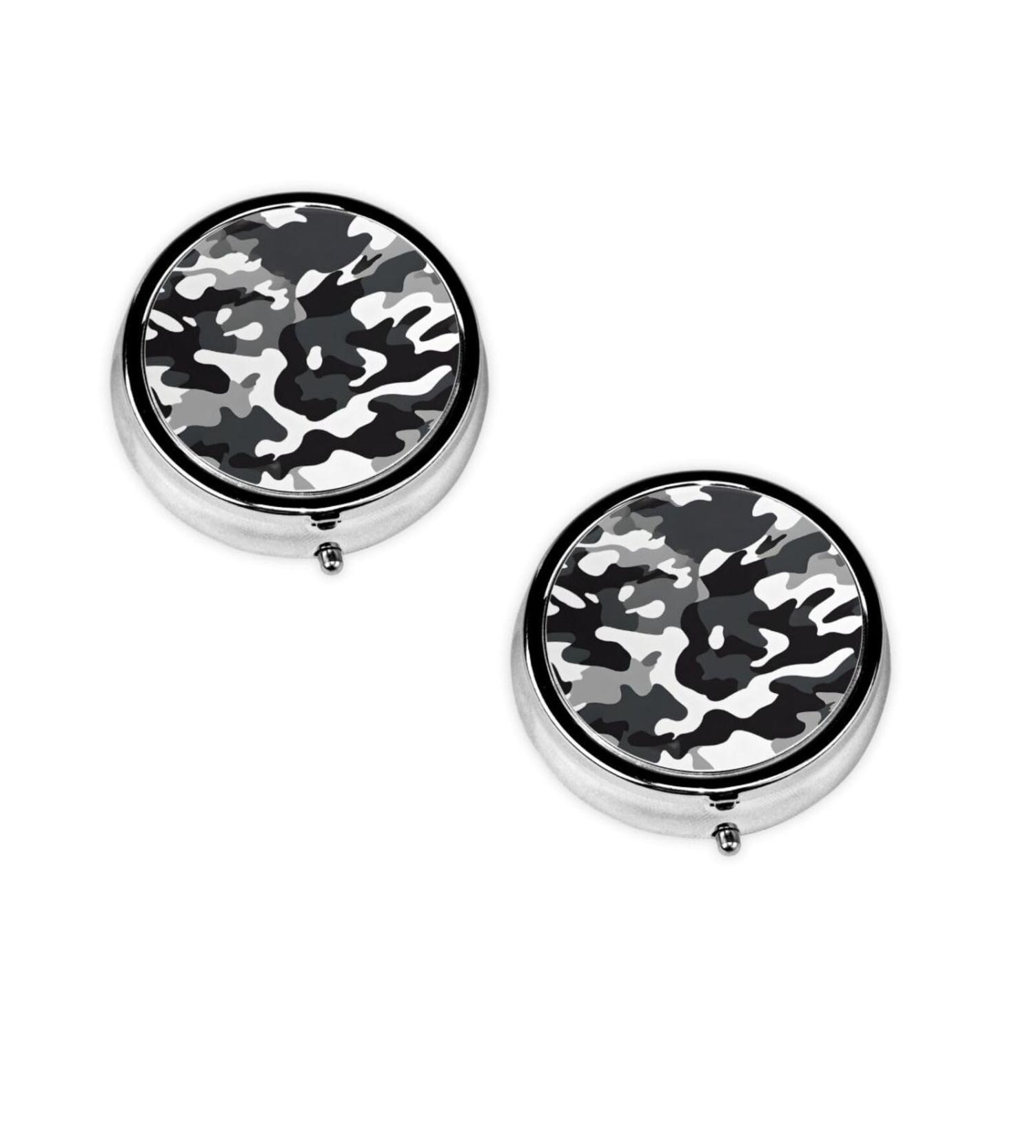 Buy Digital Camo Round Pill Box - 3 Compartment Portable Travel Organizer for Vitamins & Medications - Buy Online on GoSupps.com