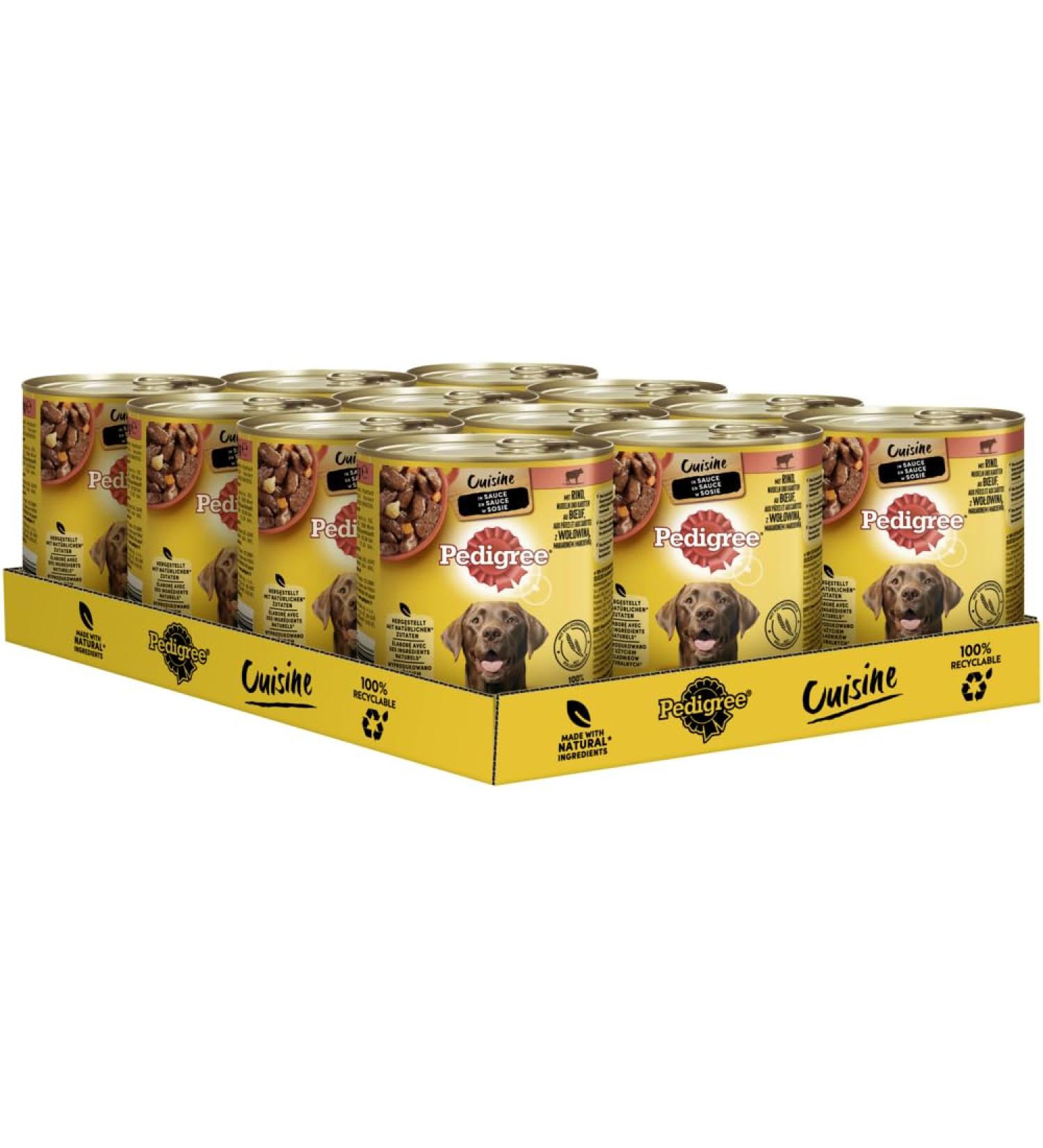 Buy PEDIGREE Can Cuisine Beef Pasta & Carrots 12x800g - Premium Wet Dog Food (9.6kg) - Fast International Shipping - Buy Online on GoSupps.com