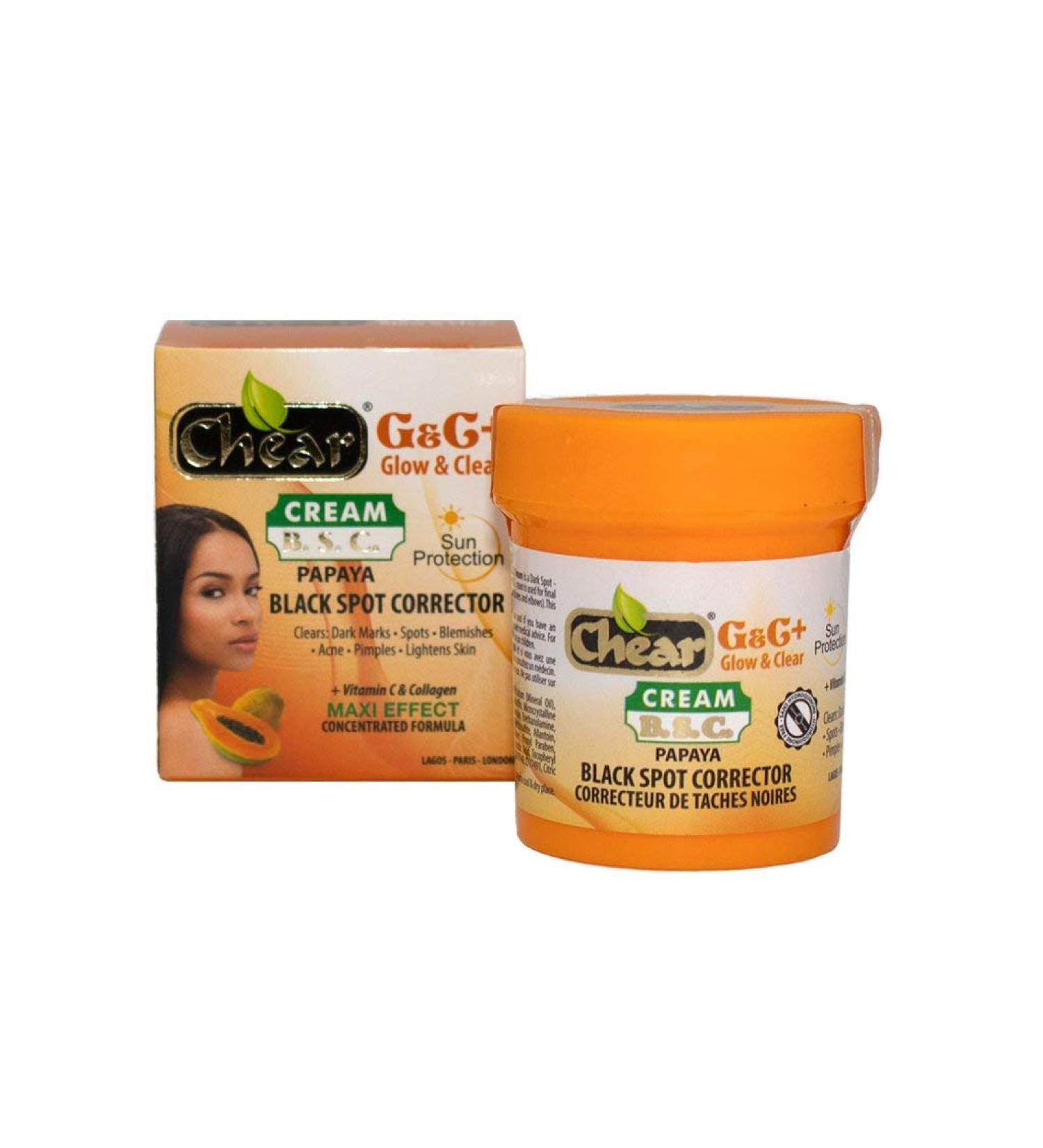 G&C + Papaya Black Spot Corrector 30ml (1 fl oz) - clears marks spots blemishes acne pimples & lightens skin