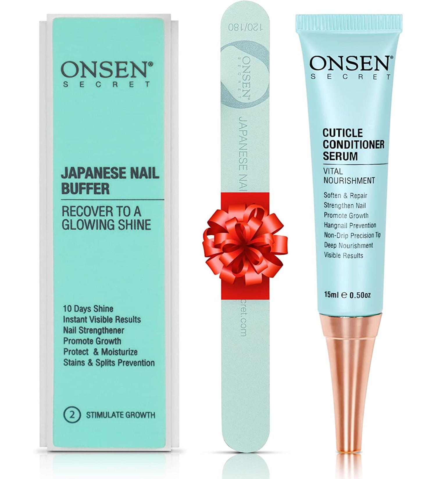 Onsen Secret Cuticle Cream Bundle with Nail Cuticle Oil and Double Sided Nail File - 3 Piece Set - Buy Online on GoSupps.com