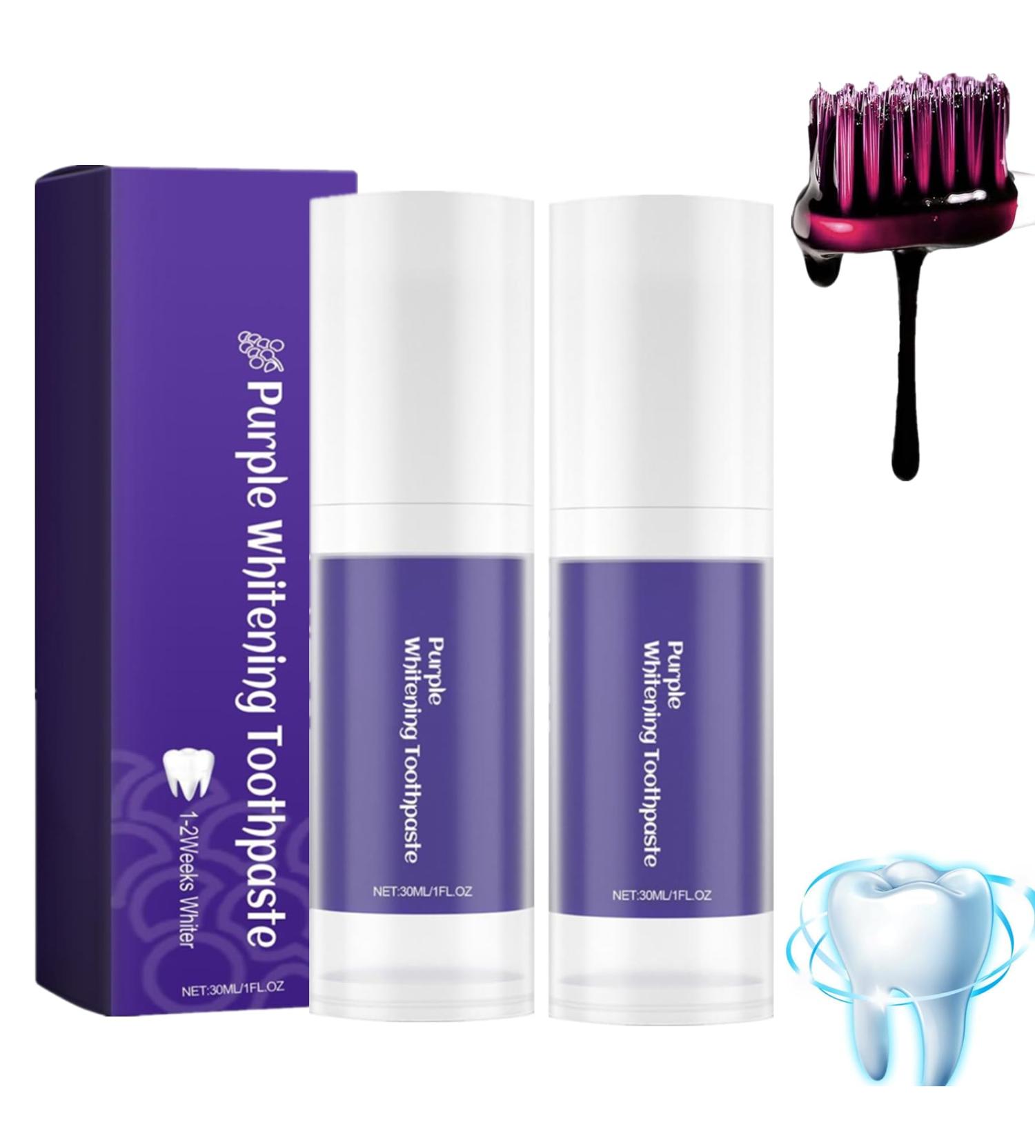 Lila Toothpaste for White Teeth - Purple Toothpaste for Whitening & Stain Removal (2 Pieces) - Buy Online on GoSupps.com
