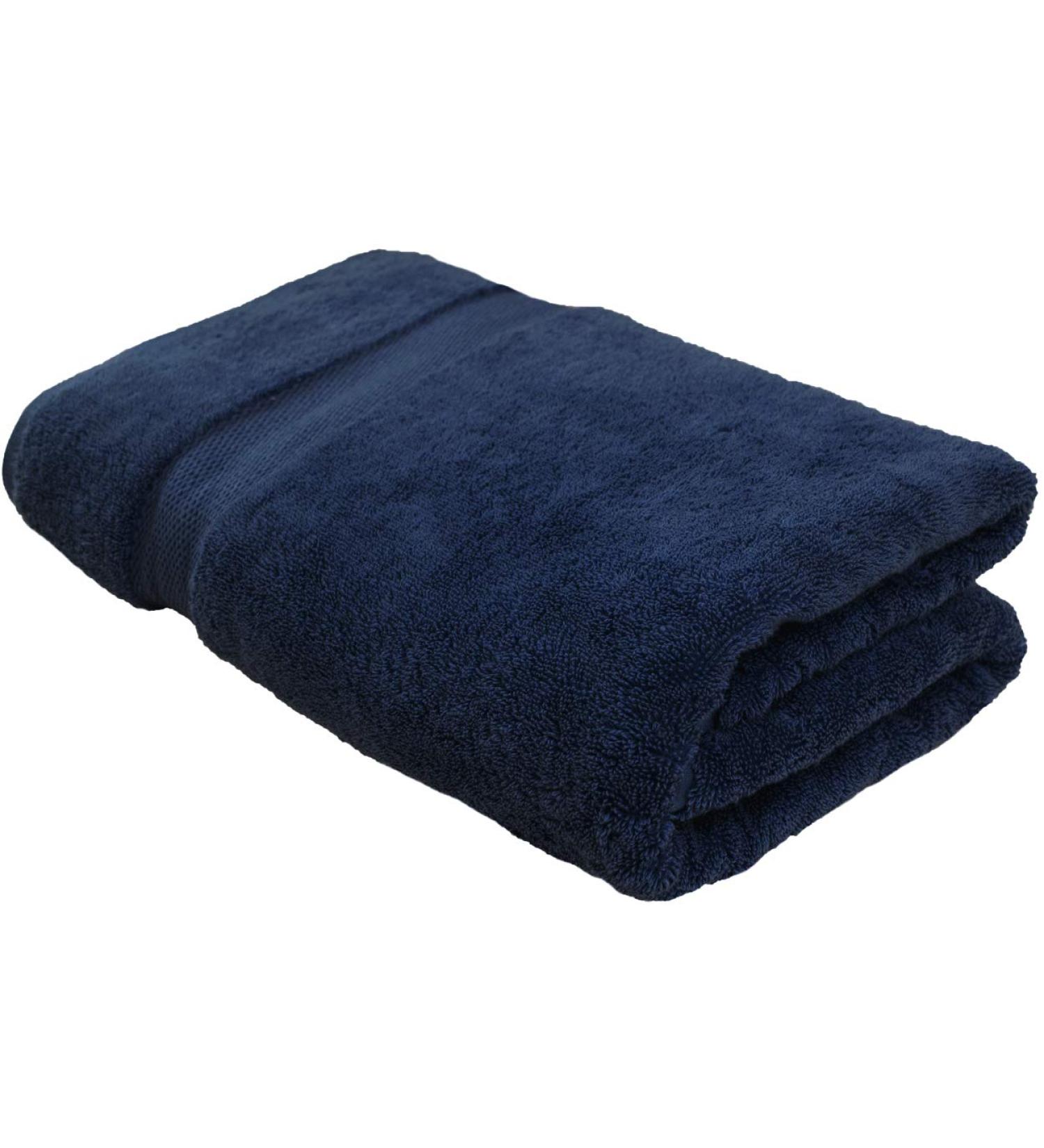 Cotton & Calm Navy Blue Extra Large Bath Towel 35 x 70 - Premium 100% Combed Cotton Oversized Luxury Bath Sheet, Pool & Beach Towel - Set of 1 - Buy Online on GoSupps.com