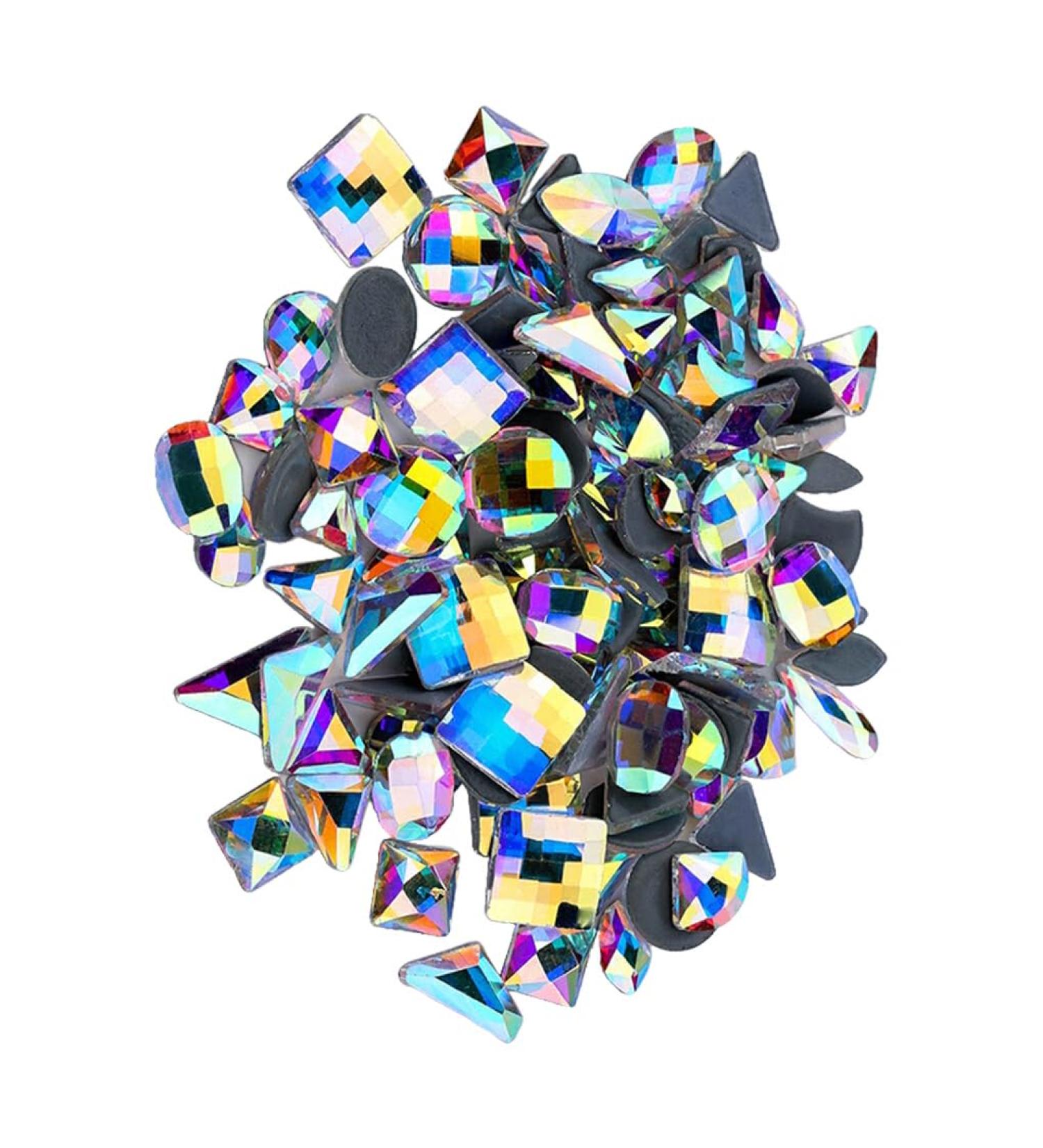 dijiusidy 50 Pieces Glass Crystal Set Eye-catching Personalized Nail Art Rhinestones DIY Handcraft Manicure Accessories for Card Making Crystal White AB - Buy Online on GoSupps.com