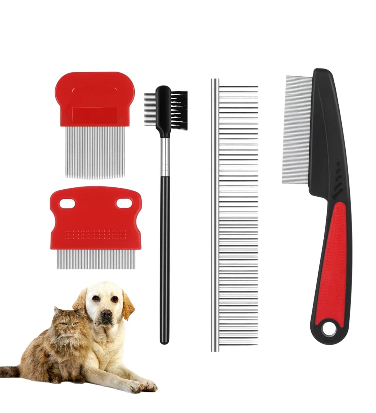 5 Pack Flea Comb for Cats & Dogs | Effective Lice & Flea Removal | Professional Pet Care Comb - Buy Online on GoSupps.com