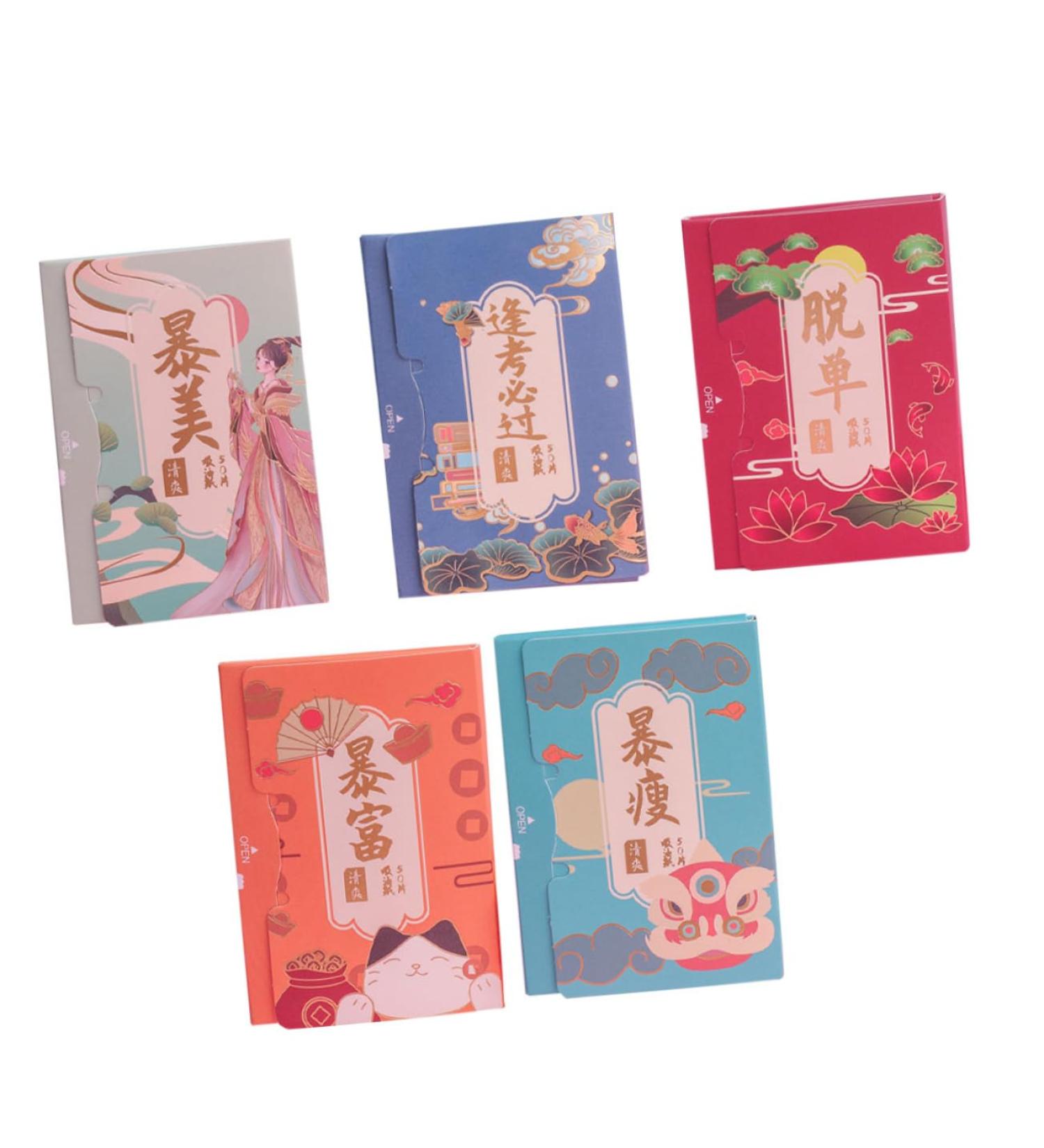 minkissy 5 Oil Blotting Paper Oil Absorbing Paper Makeup Blotting Papers Beauty Blotters for The Oil Control Film Make up Kit Cleaning Tissue Men and Women Face Flax Wood Pulp Tissue Paper - Buy Online on GoSupps.com