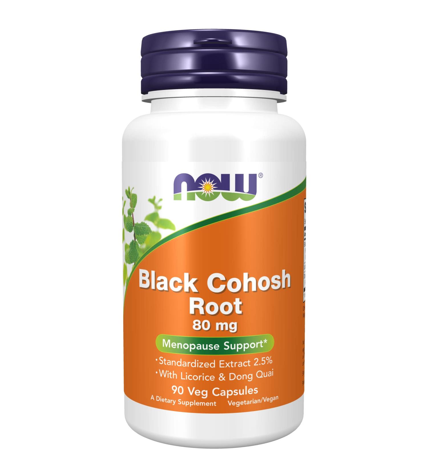 Now Foods Black Cohosh Root 80 mg | 90 Veg Capsules for Women's Health - Buy Online on GoSupps.com