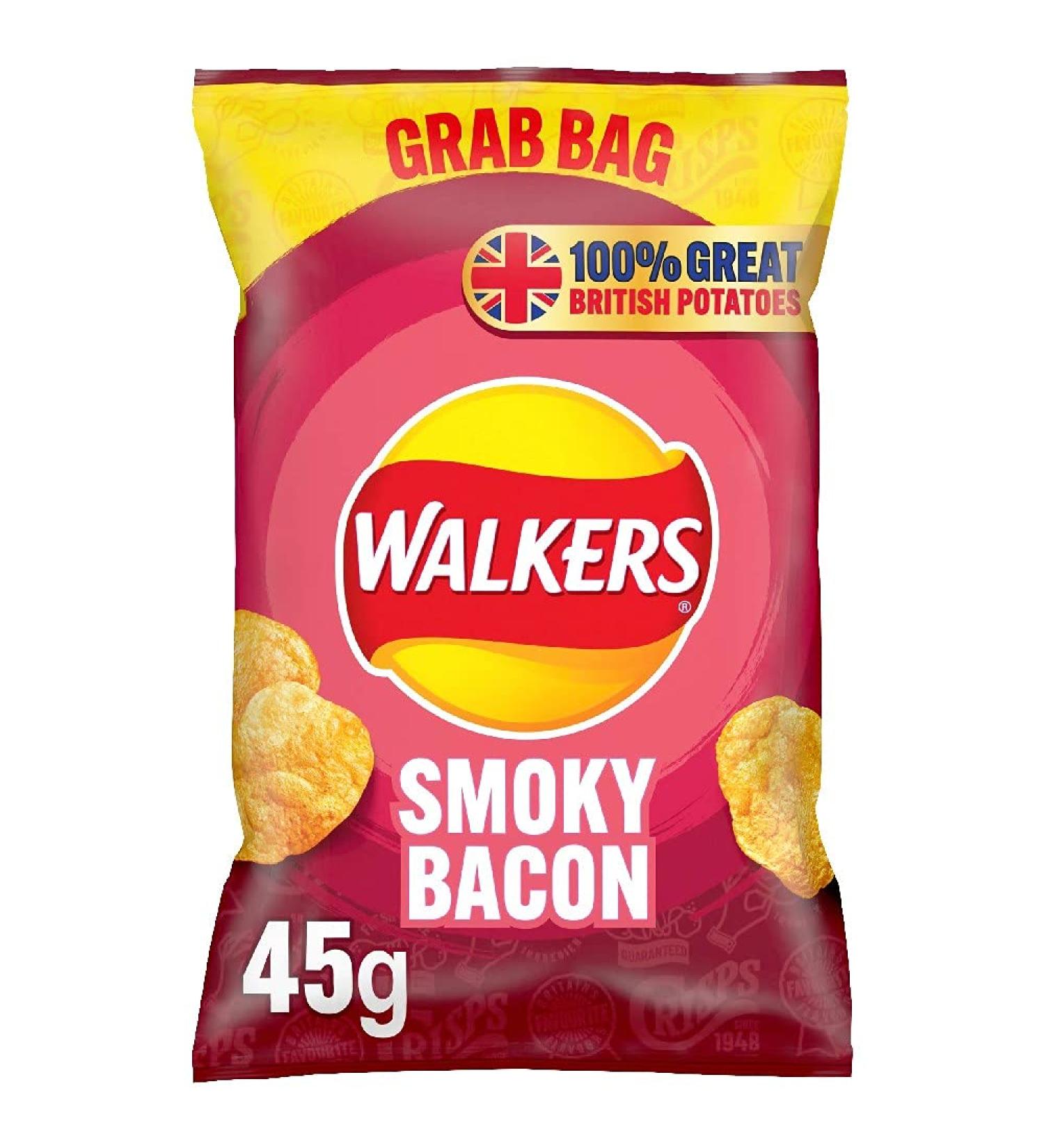 Walkers Smoky Bacon 45 g x 32 - Buy Online on GoSupps.com