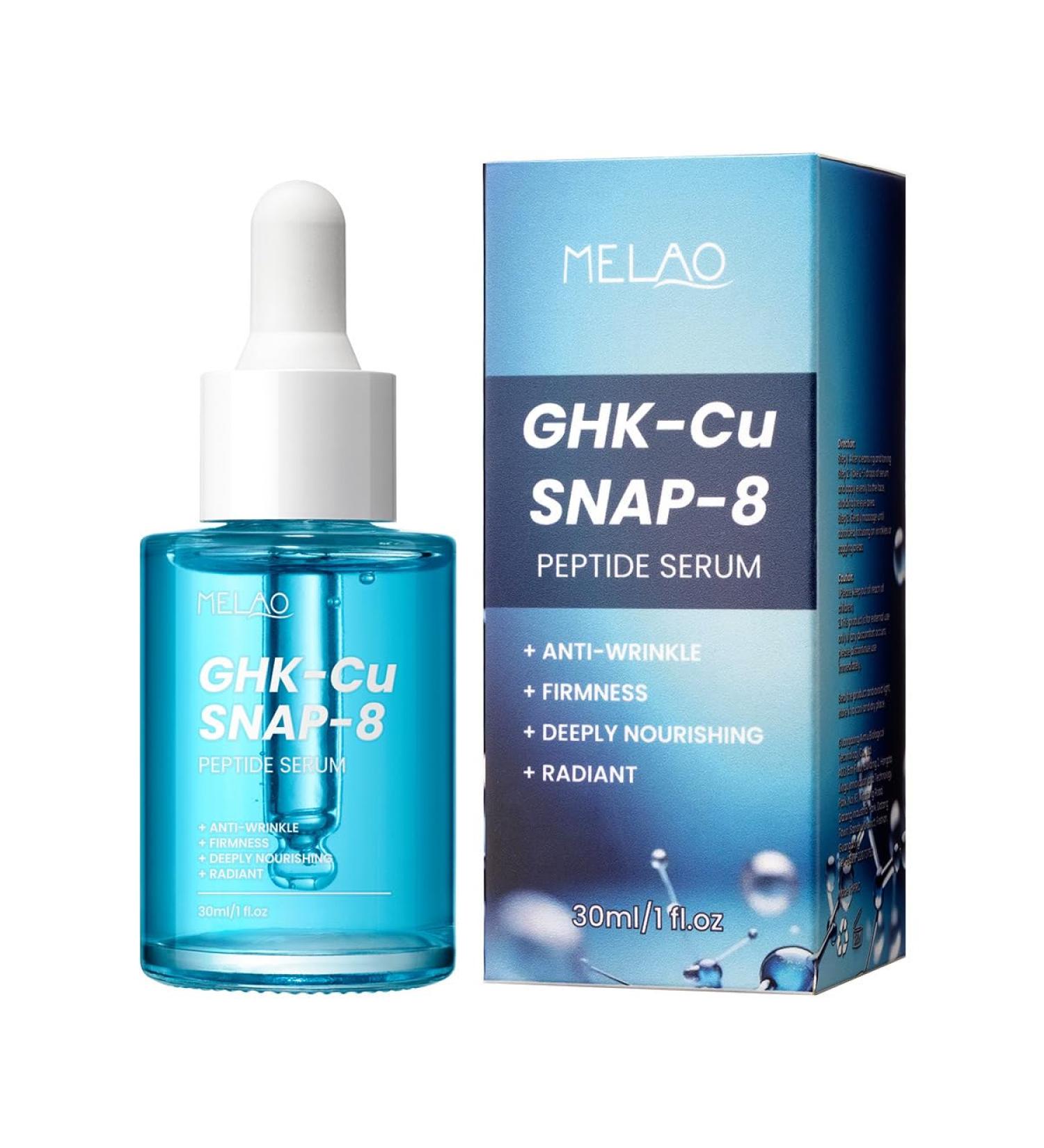 GHK-Cu SNAP-8 Peptide Serum Anti-Aging Face Serum with Copper Peptide and Hyaluronic Acid for Firming Fine Lines Wrinkles Skin Elasticity Hydrating 1 fl oz - Buy Online on GoSupps.com