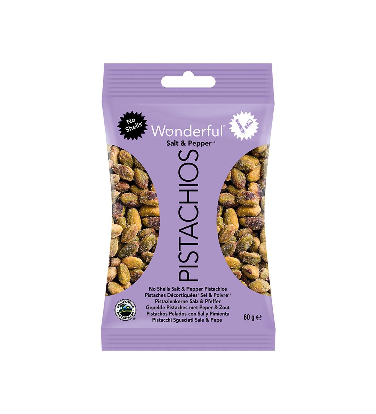 Wonderful Pistachios - Pistaches d cortiqu es poivre et sel 10 x 60gr - Buy Online on GoSupps.com