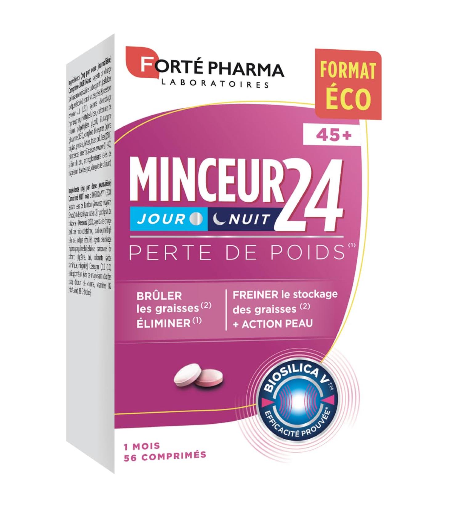 Fort Pharma - Slimming 24 45+ | Slimming Supplement for Women 45+ - Elimination - Fat Burning | Collagen Vitamin B Horsetail Chili Zinc Chromium | 56 Tablets - Buy Online on GoSupps.com