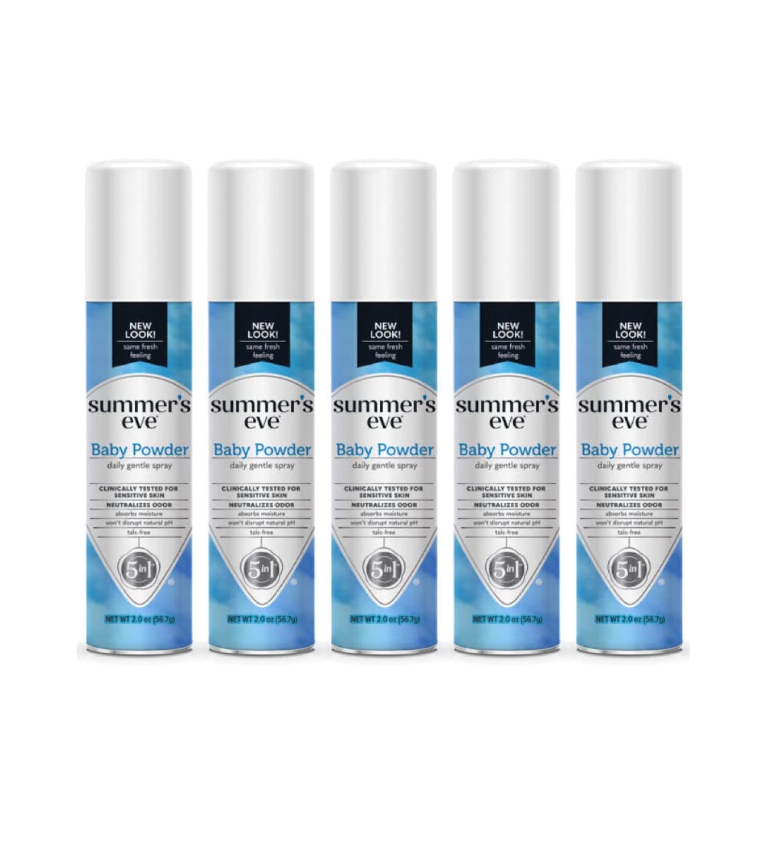 Summer's Eve Feminine Deodorant Spray-Baby Powder 2 oz (Pack of 5) | Refreshing Scent | Feminine Hygiene Product - Buy Online on GoSupps.com
