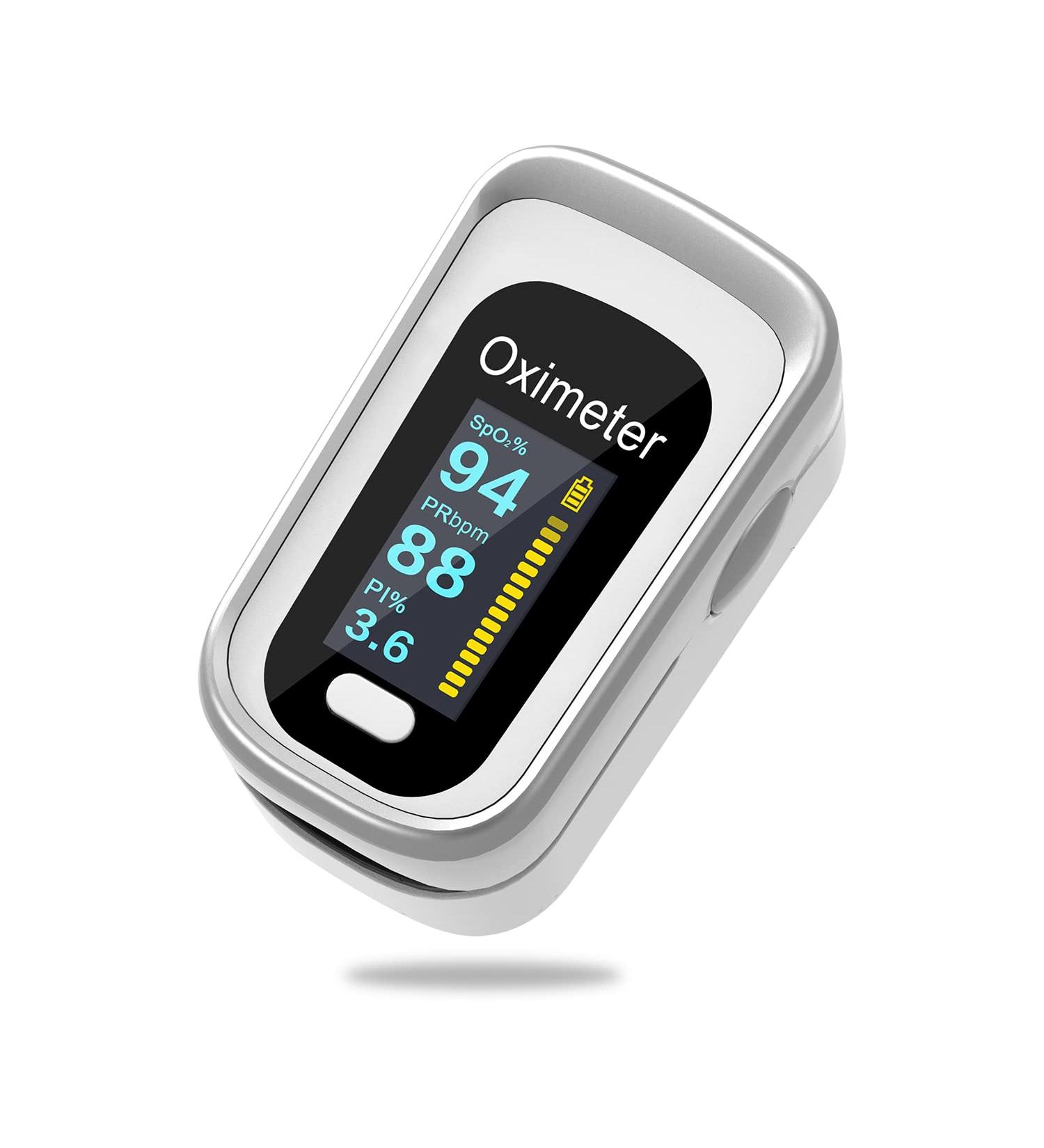Buy Mommed Pulse Oximeter - Accurate Oxygen Saturation & Pulse Measurement - OLED Display M170 - Silver/White - Fast International Shipping - Buy Online on GoSupps.com