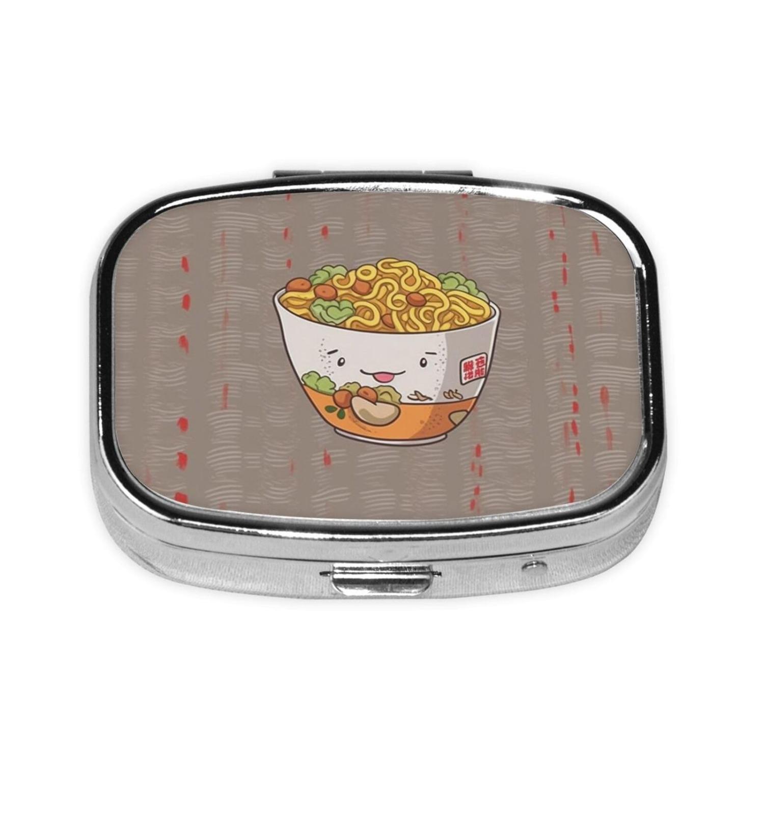 Egg Cup Noodle Ramen Pill Case | Cute 2 Compartment Travel Pill Box Organizer for Purse | Perfect Gift - Buy Online on GoSupps.com