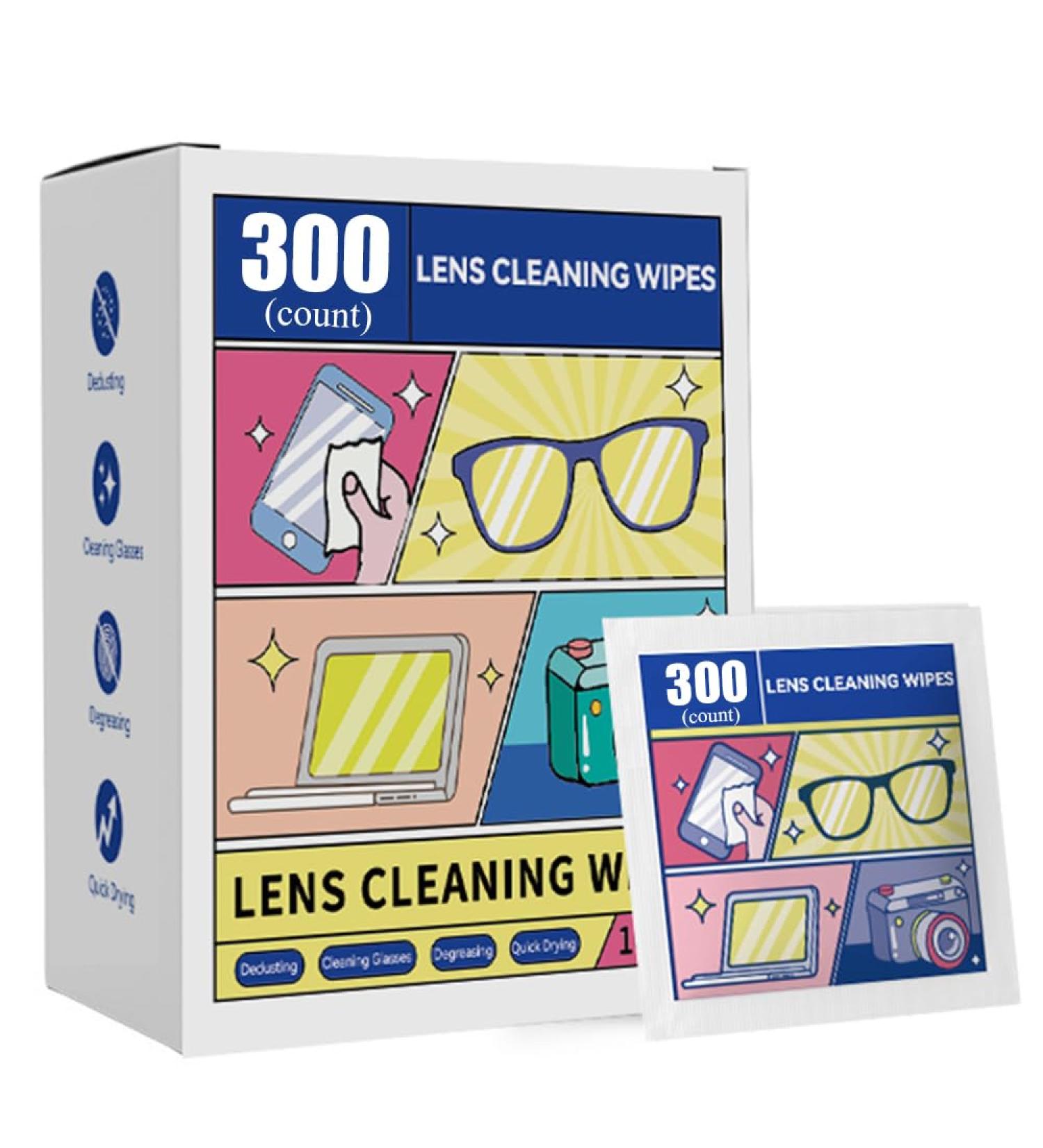 Pre-Moistened Lens Cleaning Wipes for Glasses Screens & Goggles | Quick-Dry Scratch-Free - Shop Internationally - Buy Online on GoSupps.com