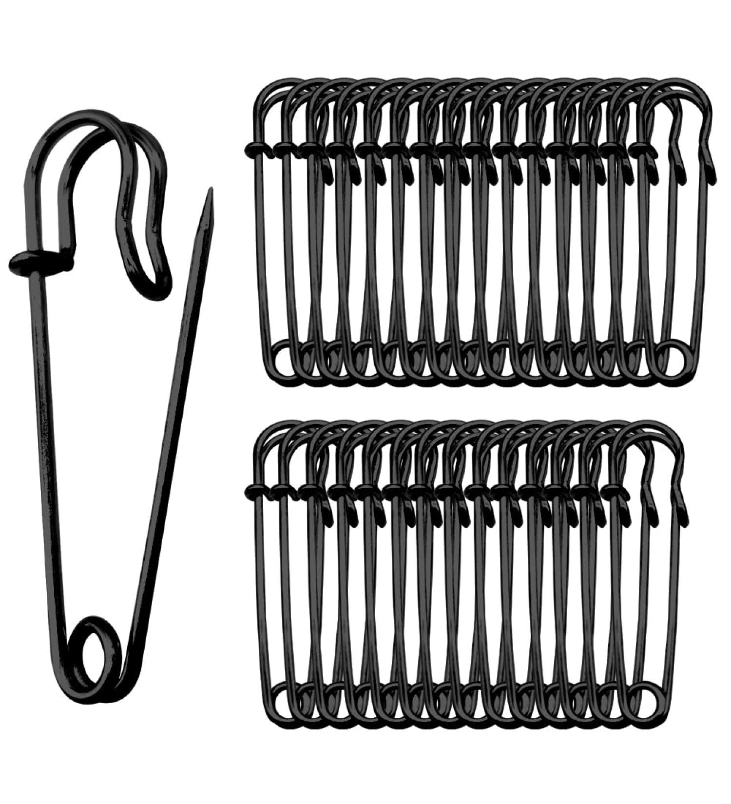 Alamic 2 Inch/50mm Black Safety Pins Brooches - 30 Pack for Blankets Crafts Kilts Skirts Sweaters Shawls - Buy Online on GoSupps.com