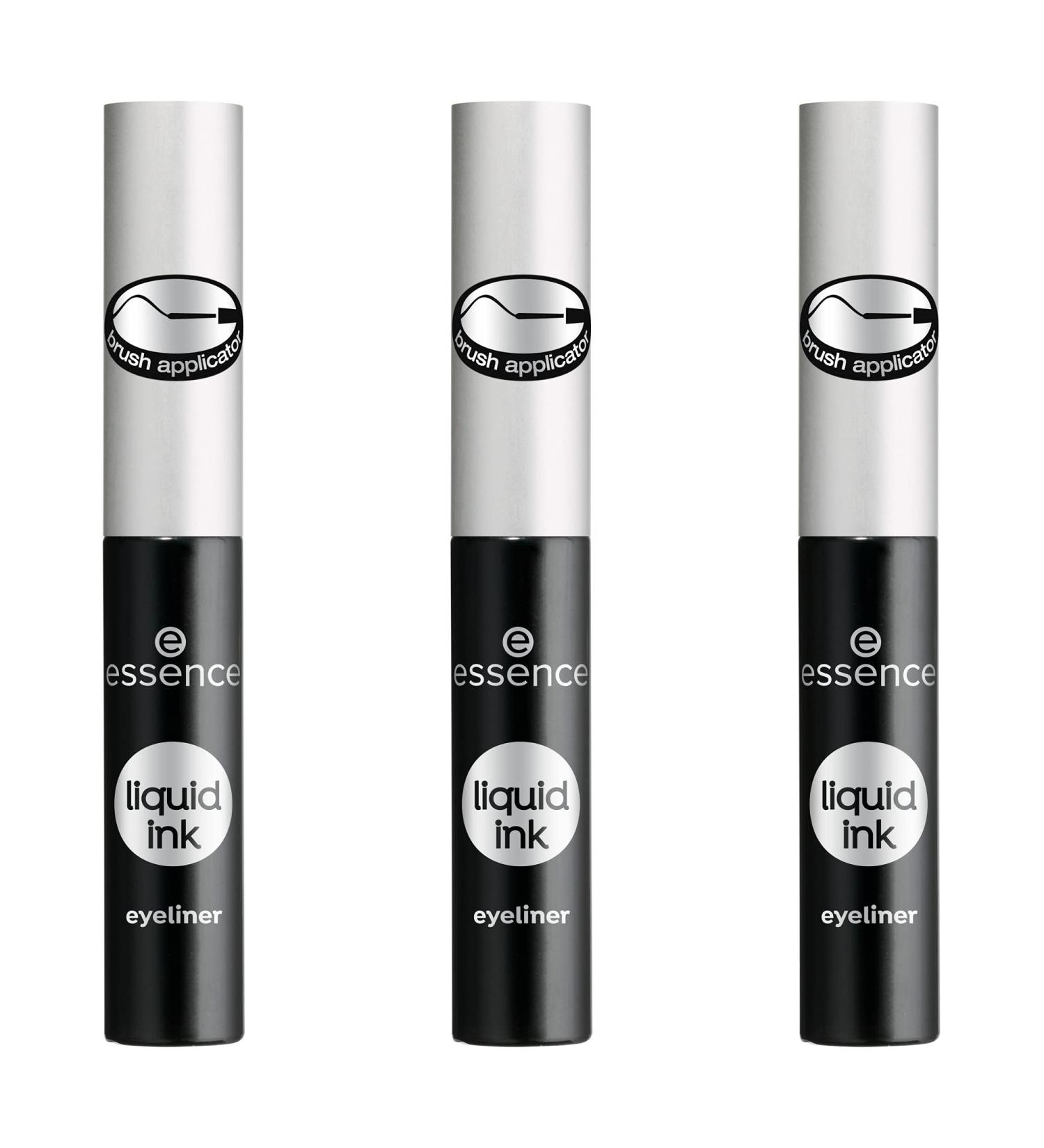 essence liquid ink eyeliner Eye Liner No 01 black defining vegan perfumefree parabenfree pack of 3 3 x 3 ml - Buy Online on GoSupps.com