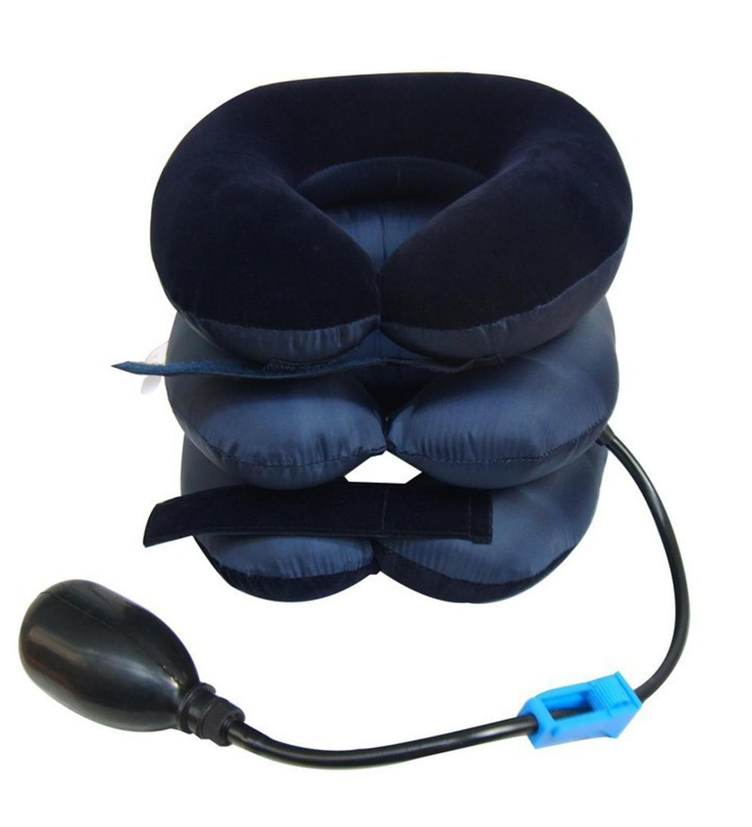 Cervical Neck Traction Device for Pain Relief | Neck Support & Bandage - Blue - Buy Online on GoSupps.com