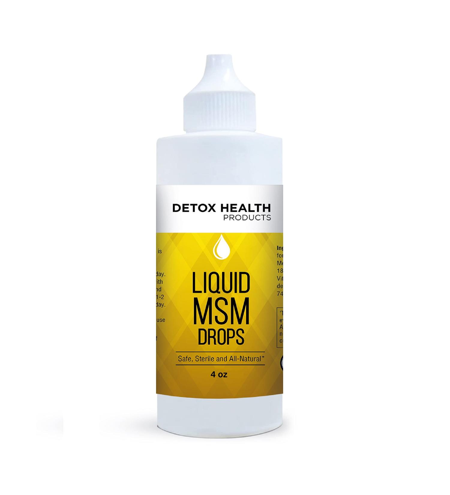 Organic Liquid MSM Detox Health Product 4 oz - With Vitamin C - 100% Sterile Vegan Formula - All Natural - Buy Online on GoSupps.com