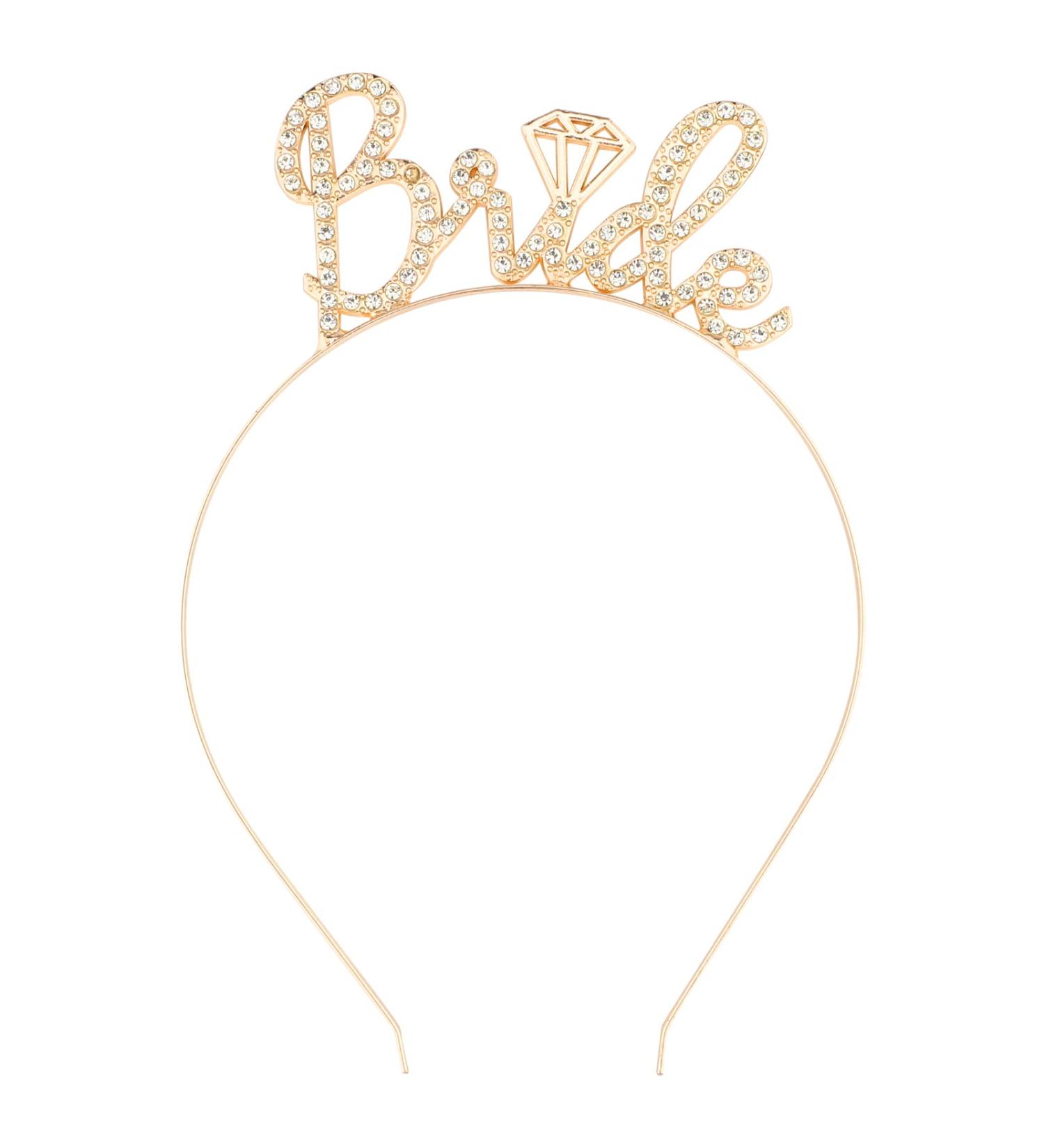 Bride to Be Tiara Headband for Bachelorette Party & Bridal Shower (Gold) - Buy Online on GoSupps.com