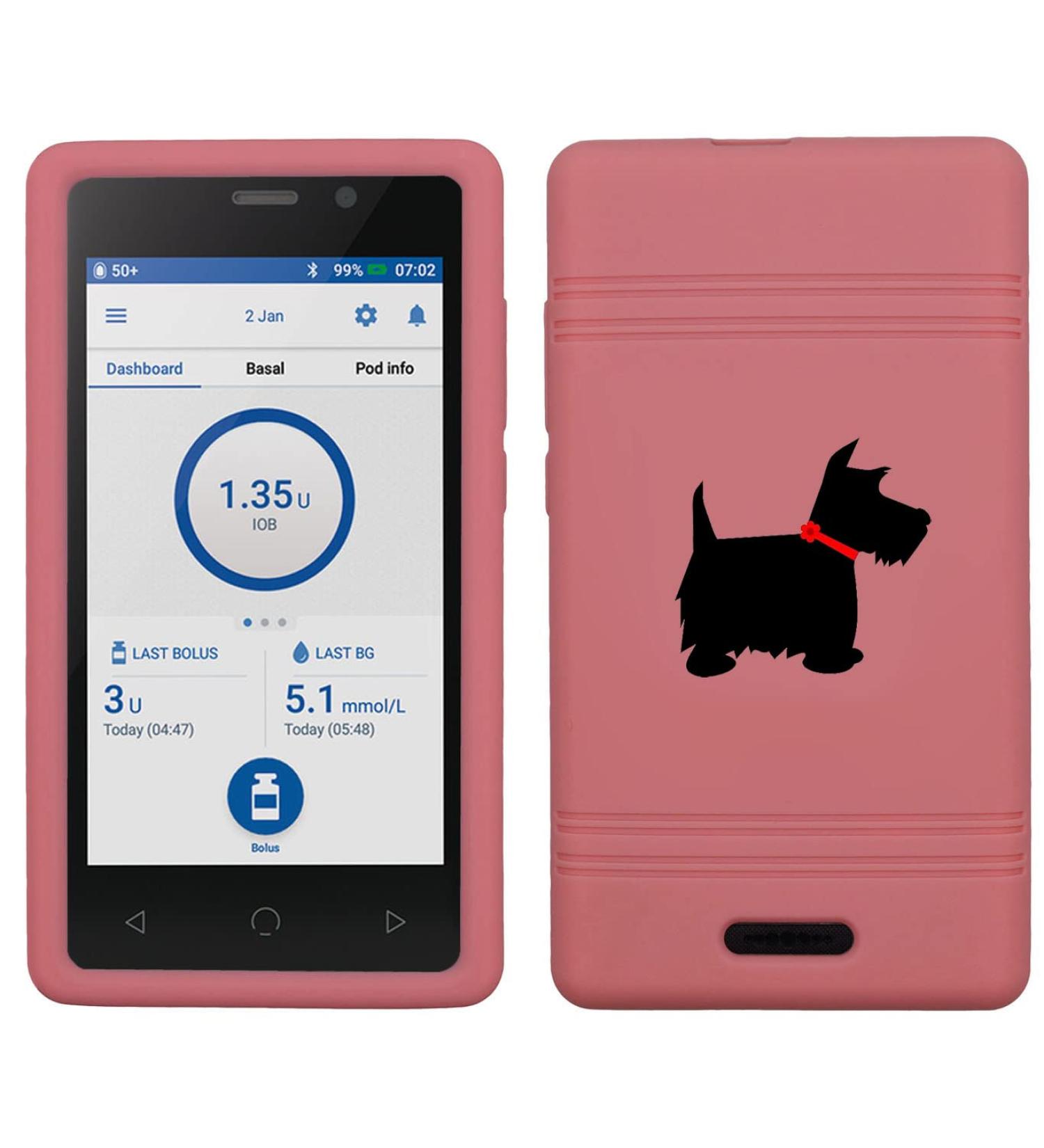 Premium Silicone Case with A Cute Puppy Design for Omnipod Dash PDM (Omnipod Personal Diabetes Manager) (Puppy-Pink)