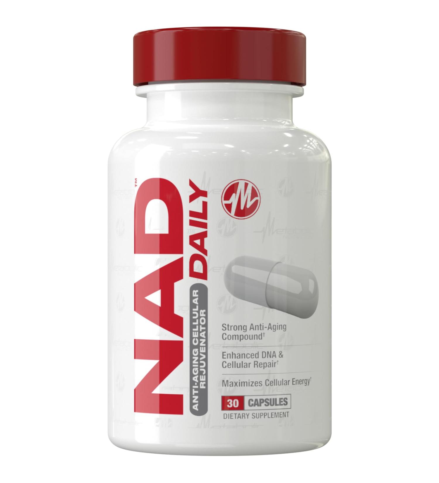 Metabolic Nutrition NAD Daily 150mg Anti-Aging Cellular Rejuvenator, Supports Cellular Energy and Mitochondrial Function, 30 Vegetable Capsules - Buy Online on GoSupps.com