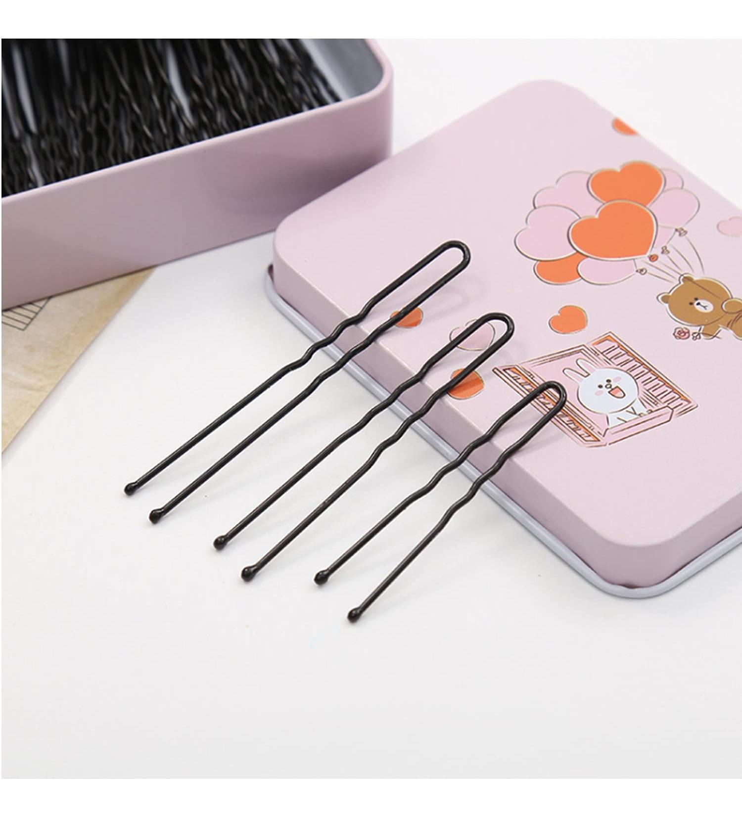 150pcs U Shaped Hair Pins Kit in 3 Sizes with Cute Case - Perfect for Ballet Bun & Hairdressing Salon - Black - Buy Online on GoSupps.com