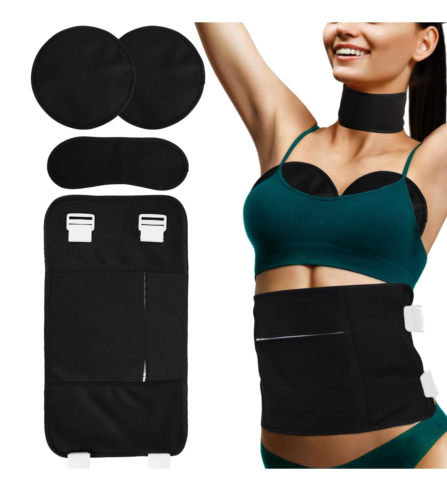 Castor Oil Package Set - 3-Hour Removable TPU Wrap & Adjustable Reusable Belt for Belly & Neck - Prevents Out (Black) | International Shipping Available - Buy Online on GoSupps.com