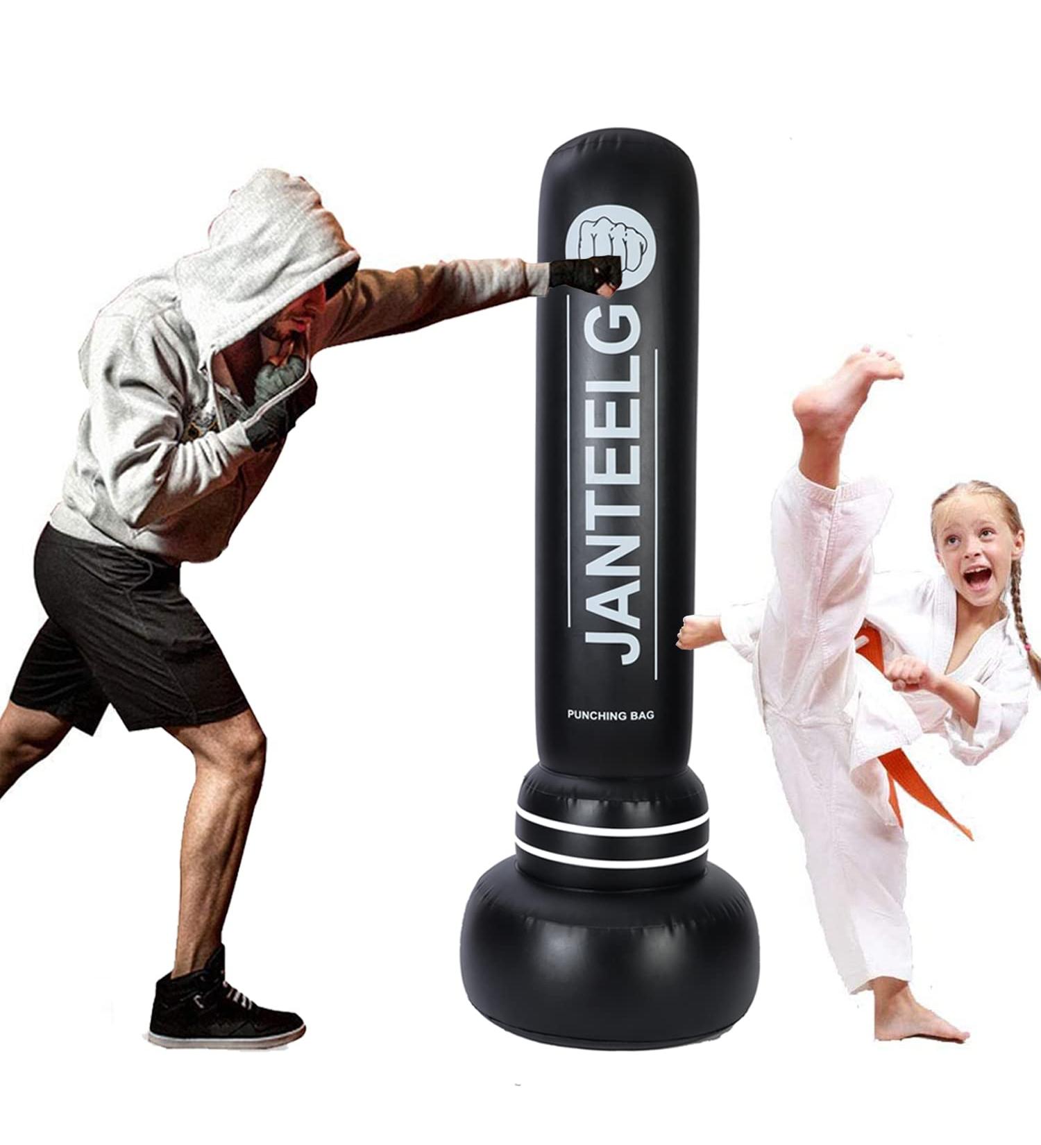 Punching Bag for Kids and Adults | GEMGO 180cm Stand | Thickened PVC Speed Ball | Karate Workout Fitness - Buy Online on GoSupps.com