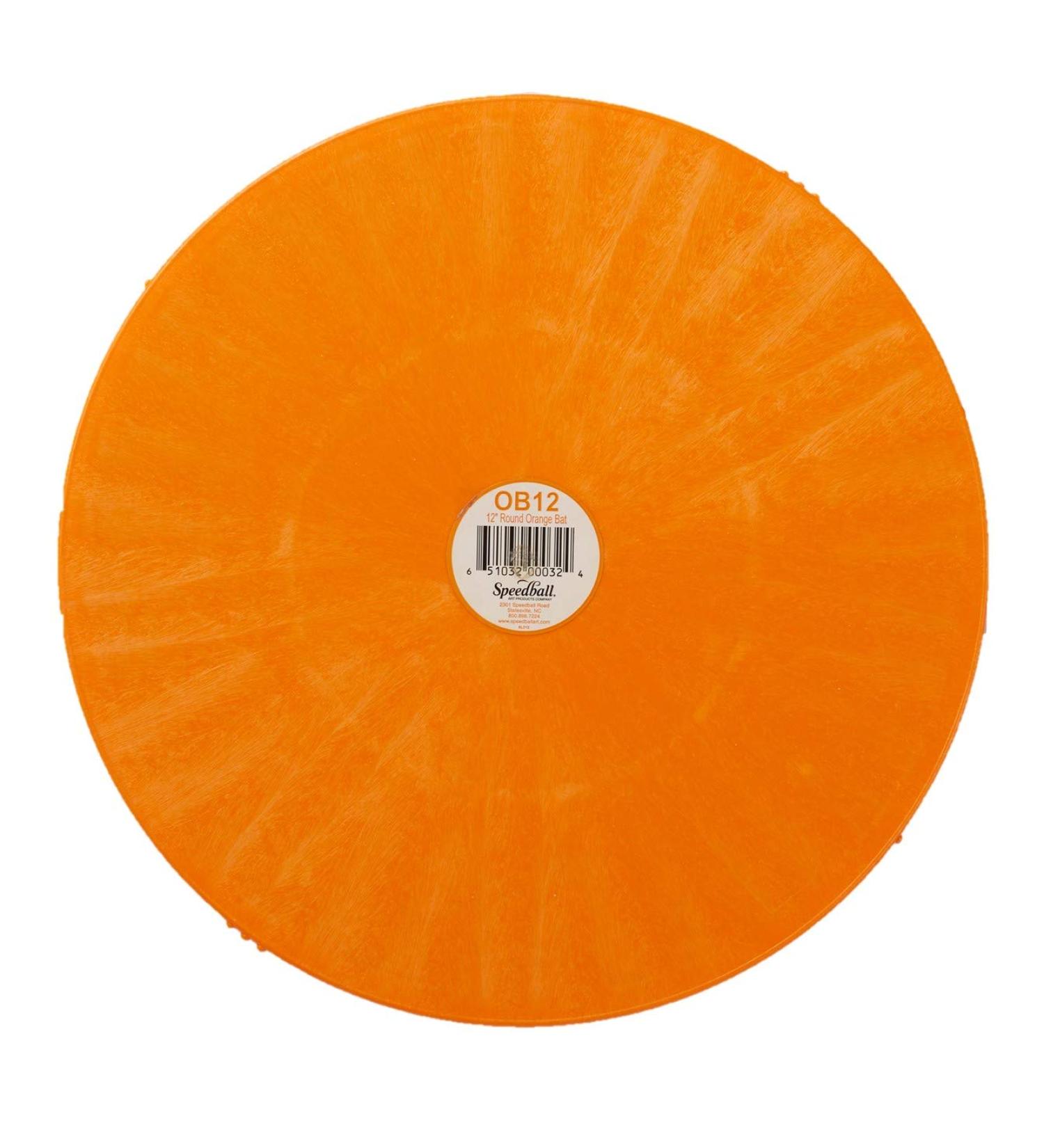 Speedball 12 Inch Round Universal Pottery Wheel Bat, Orange Orange 12 Inch Round