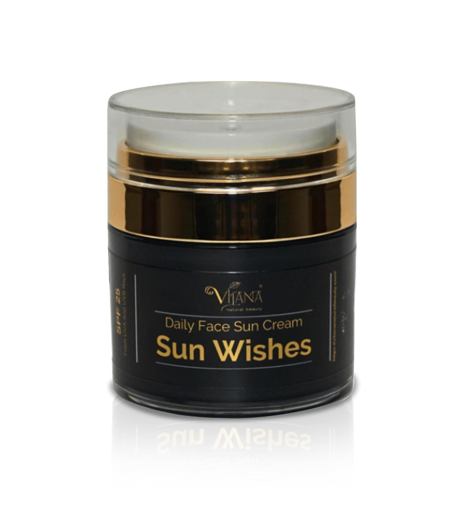 Vilana Natural Beauty Sun Wishes Face Sun Cream Suitable for All Skin Types daily face cream with SPF25 reliable sun protection Beauty Skin Care (50 ml) (Sun wishes) - Buy Online on GoSupps.com