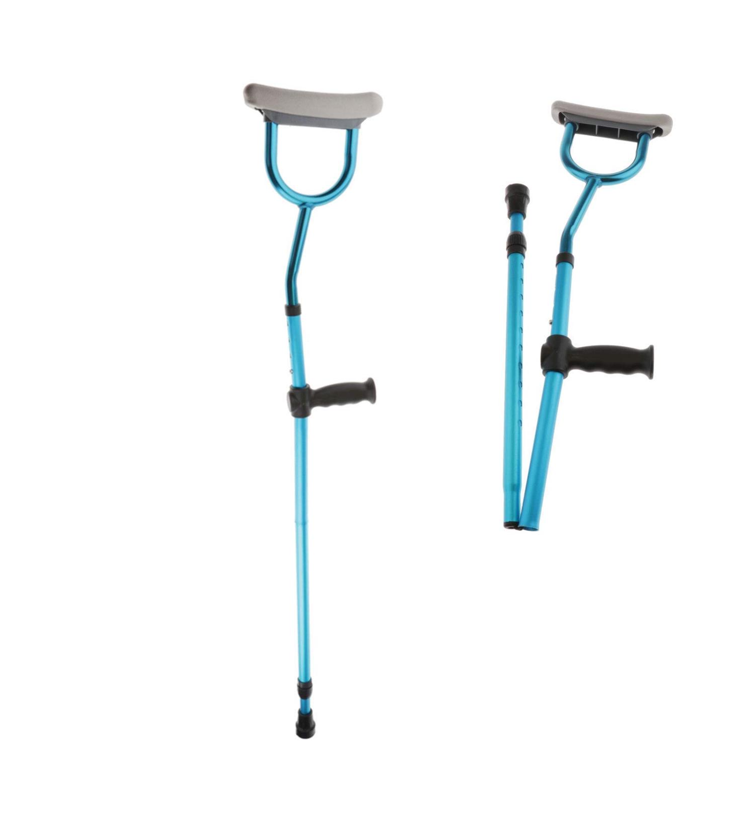 Foldable Axillary Crutches with Arm Support Lightweight Aluminum Alloy Tube Adjustable Crutches for Elderly and Recovered People Bathing in Sunlight - Buy Online on GoSupps.com