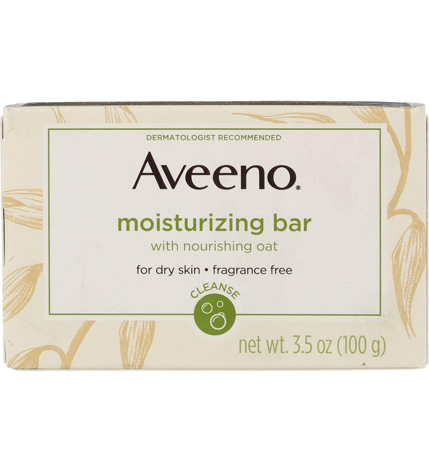 Aveeno Moisturizing Bar with Natural Colloidal Oatmeal 3.5 Oz (2 Pack) Fragrance Free, Ideal for Dry Skin - Buy Online on GoSupps.com