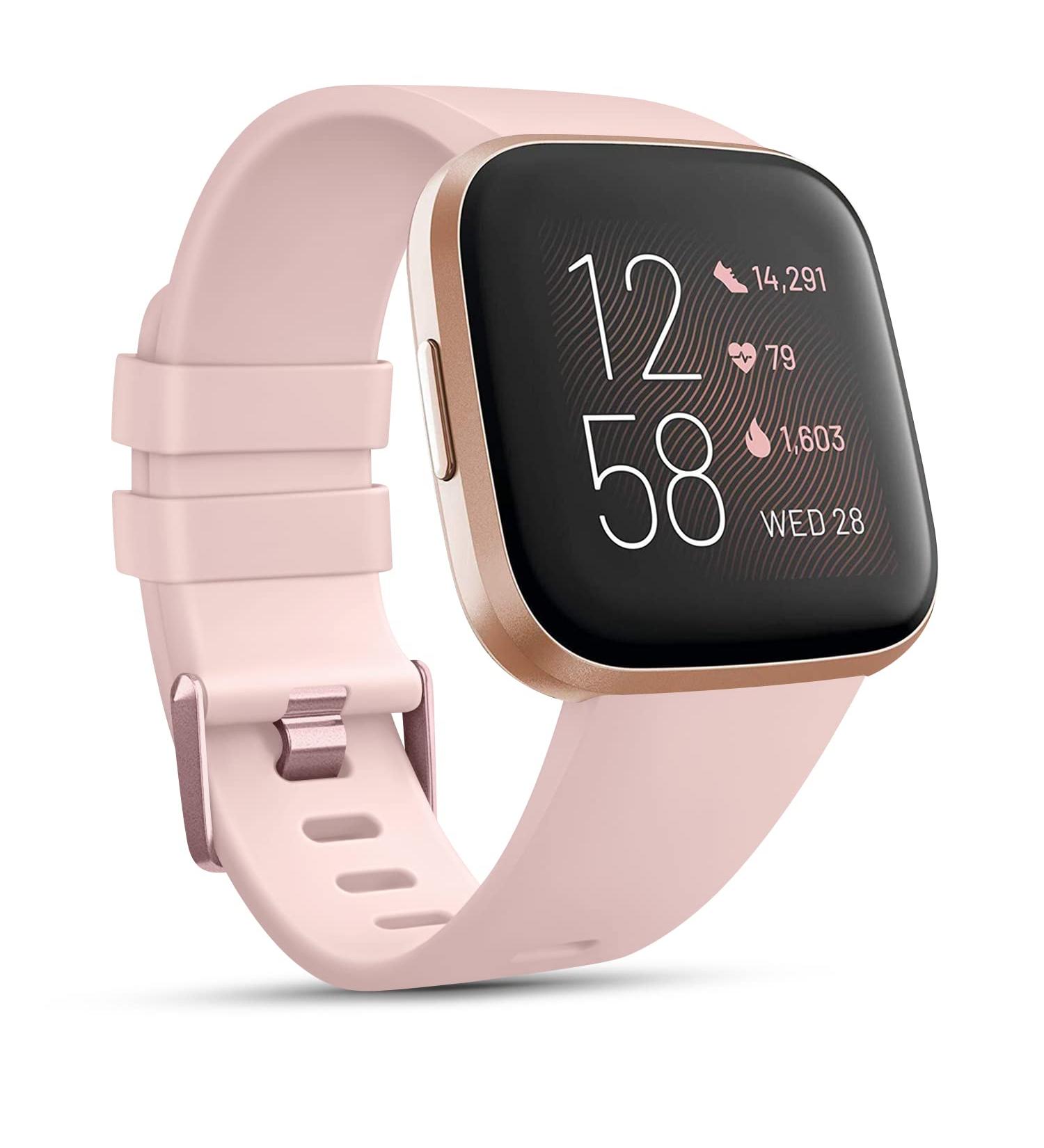 Vancle Silicone Sports Armband for Fitbit Versa | Replacement Bracelet for Versa 2 Versa Lite & SE - Pink (S) - Buy Online on GoSupps.com