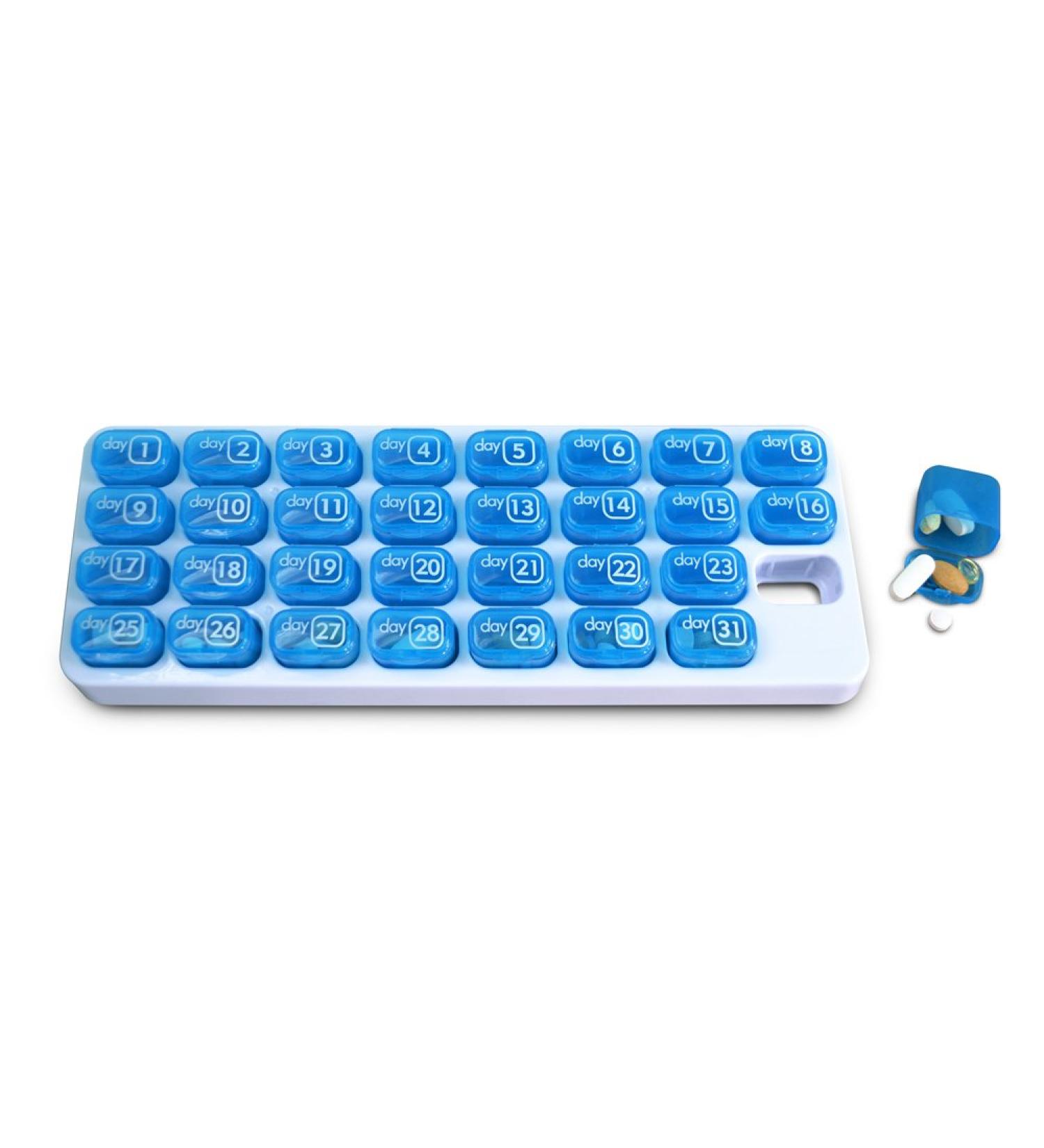 31 Day Monthly Pill Pod Organizer | Easy Medication Management & Travel Ready Med Boxes - Buy Online on GoSupps.com
