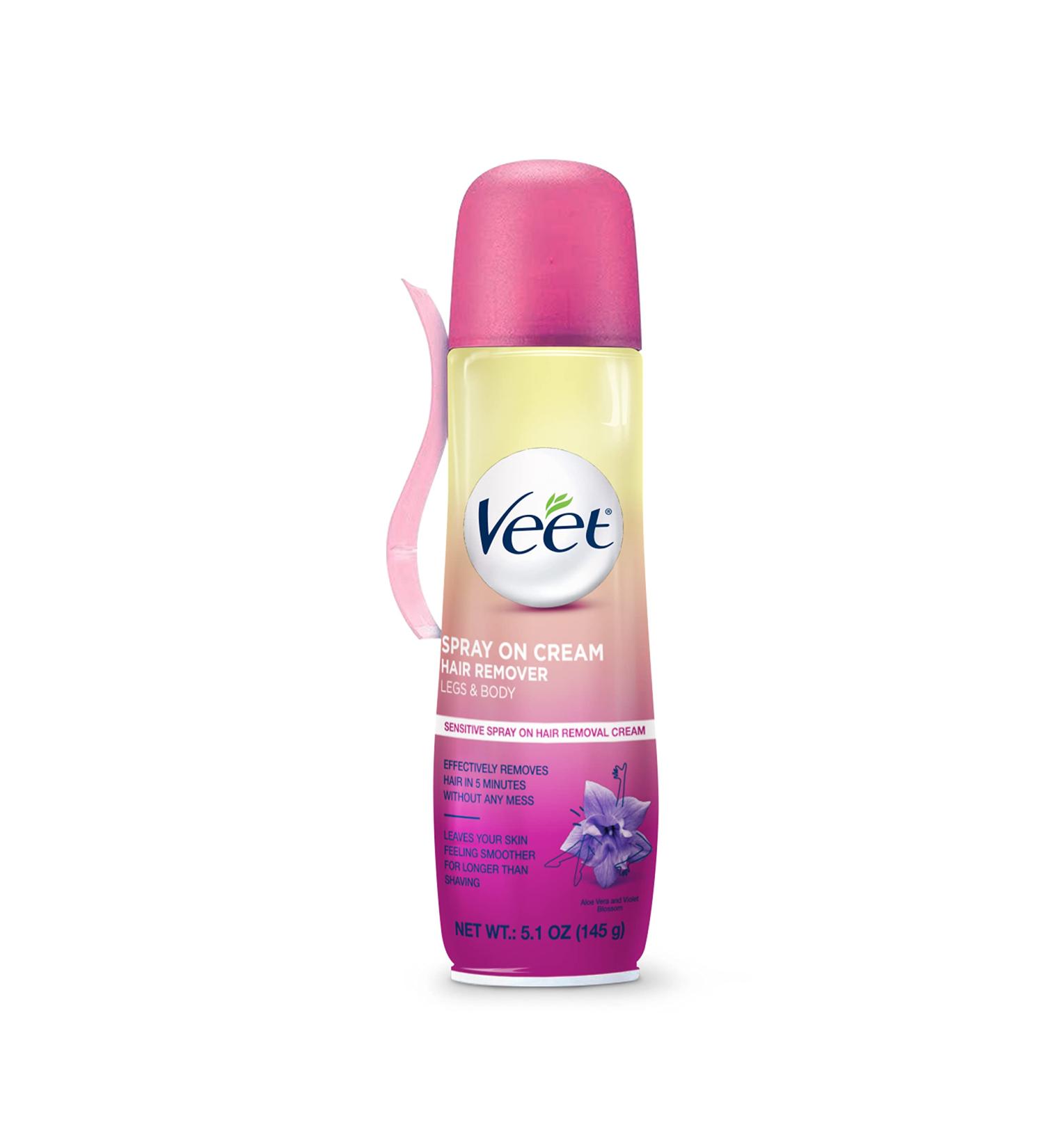 Veet Spray On Hair Remover Cream  Sensitive Formula  5.1 Ounce